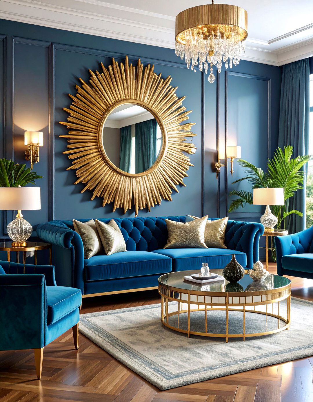 Vintage Hollywood Regency Mirror Glamour - 25 Living Room Mirror Ideas