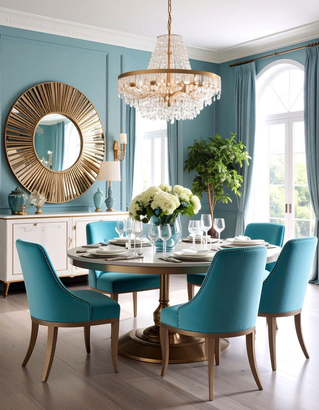 Vintage Hollywood Regency Starburst Mirror - 25 Dining Room Mirror Ideas