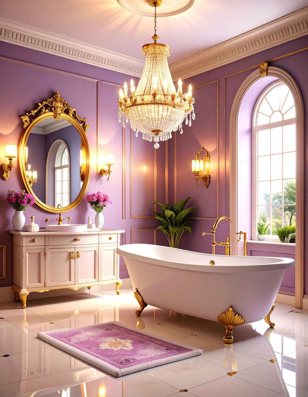 Vintage Hollywood Teen Bathroom with Glamour Elements - 25 Teen Bathroom Ideas