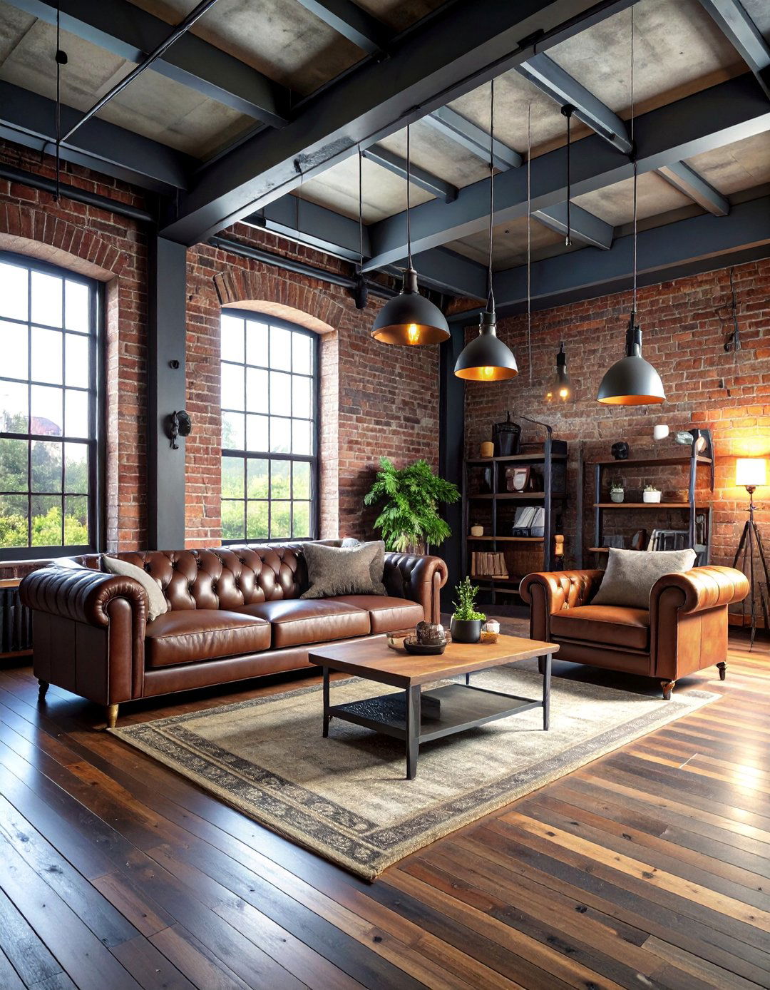 Vintage Industrial Grey Living Room with Reclaimed Materials - 25 Grey Living Room With Dark Wood Floors