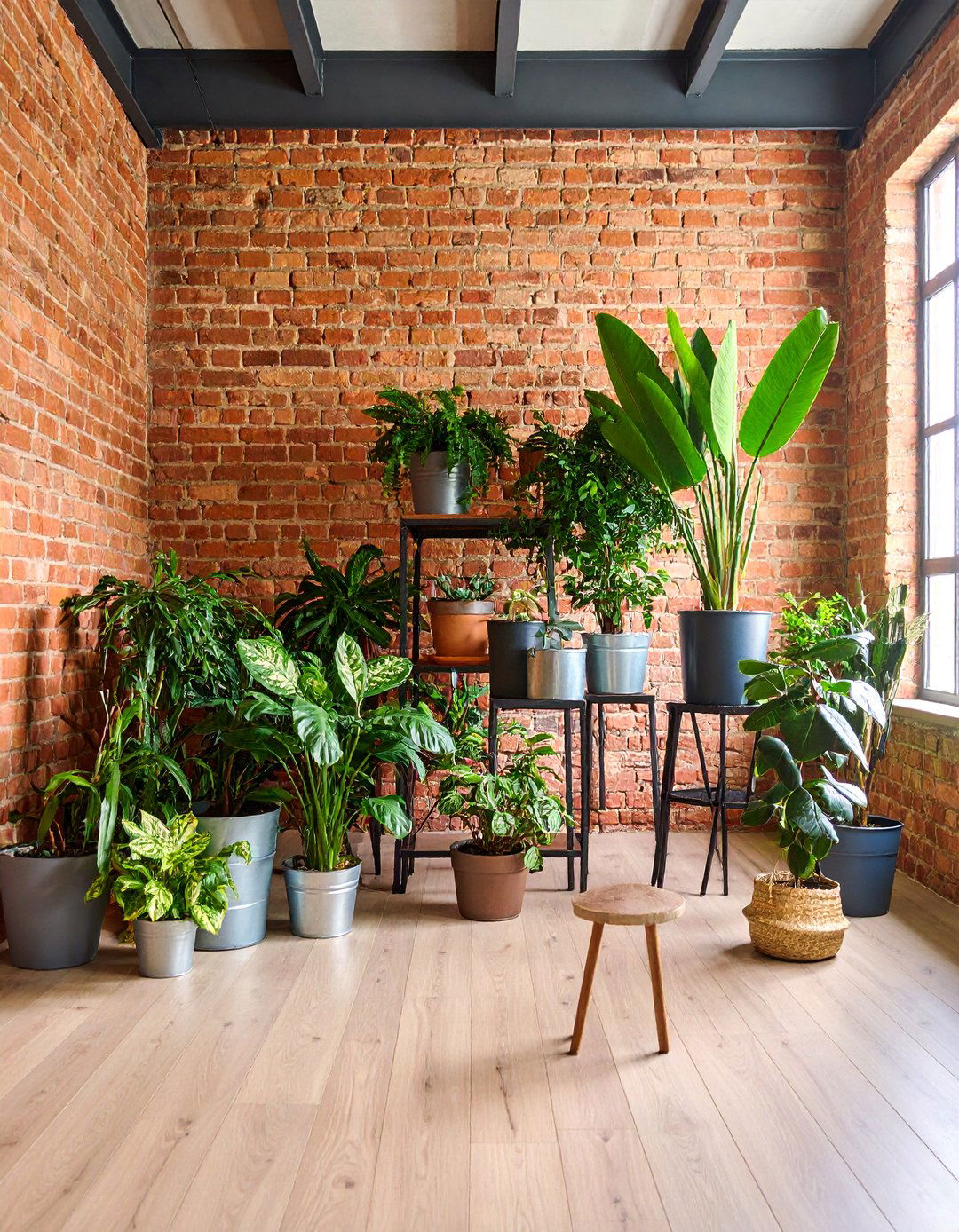 Vintage Industrial Plant Showcase - 25 Ways Decorating With Plants