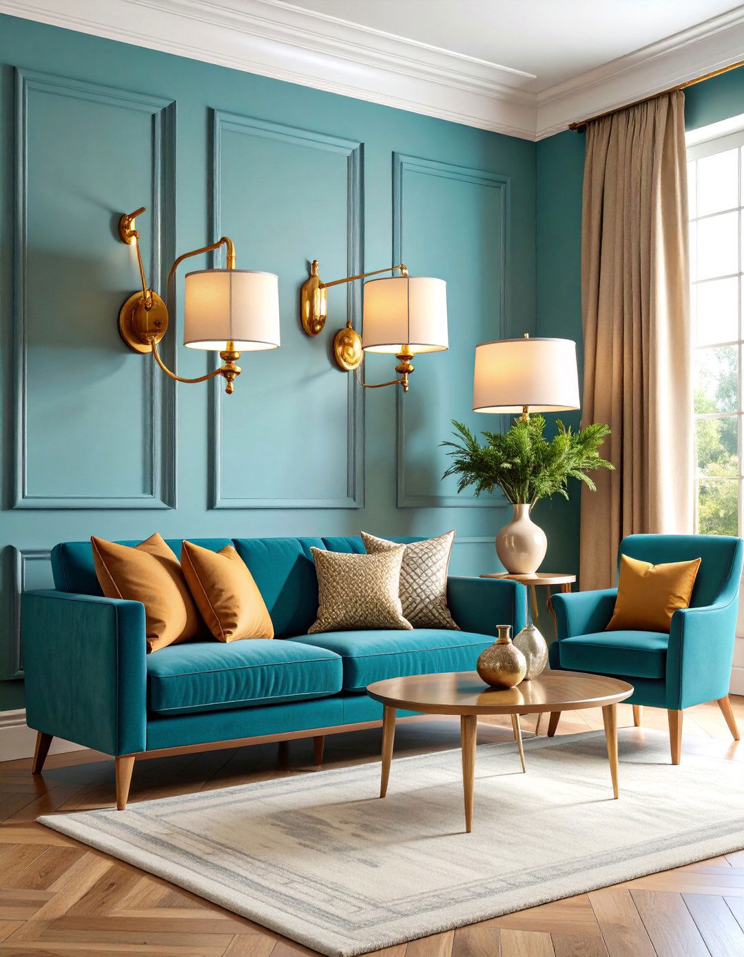 Vintage Inspired Brass Swing Arm Reading Sconces - 25 Living Room Wall Lighting Ideas