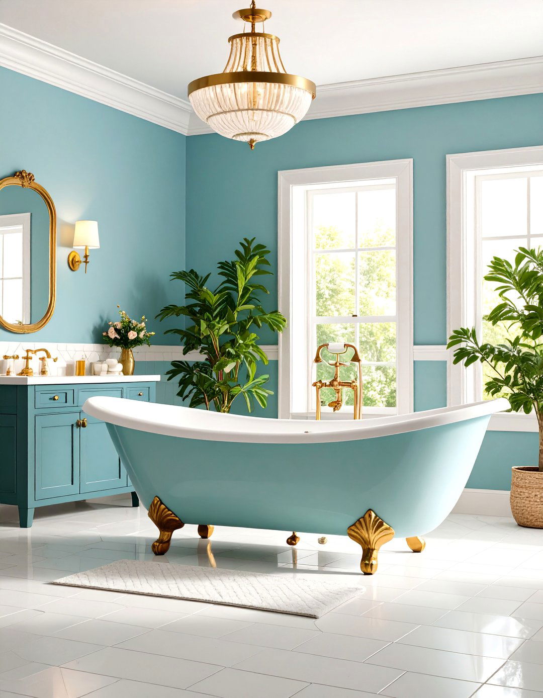 Vintage Inspired Clawfoot Tub Centerpiece Layout - 25 Large Bathroom Ideas
