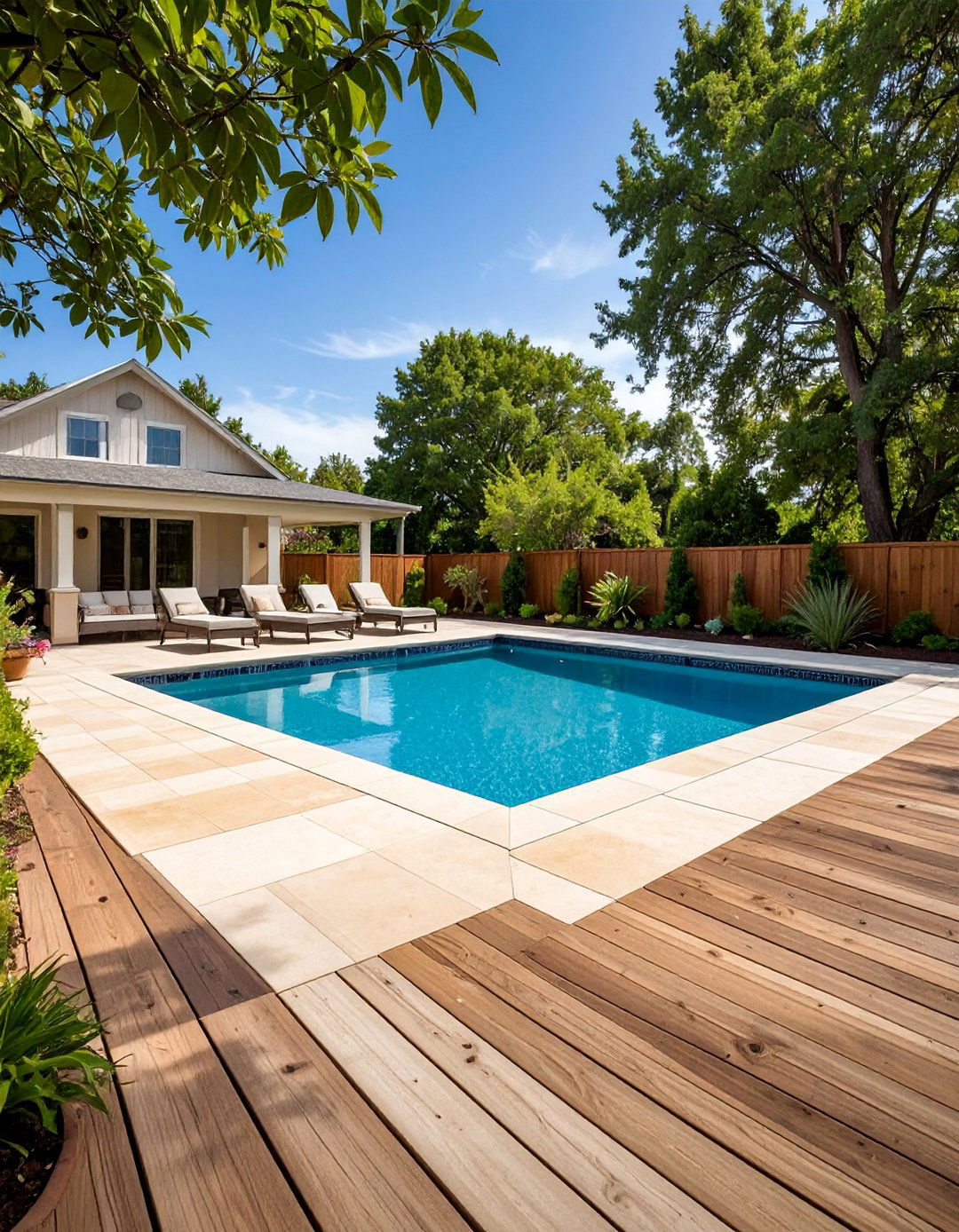 Vintage Inspired Concrete Paver Pool Deck - 25 Concrete Pavers Around Pool Ideas