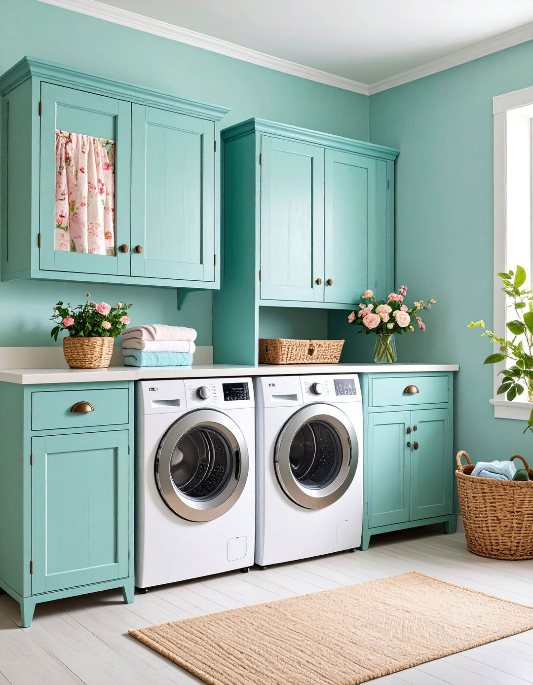 Vintage Inspired Distressed Cabinet Collection - 25 Laundry Room Cabinet Ideas