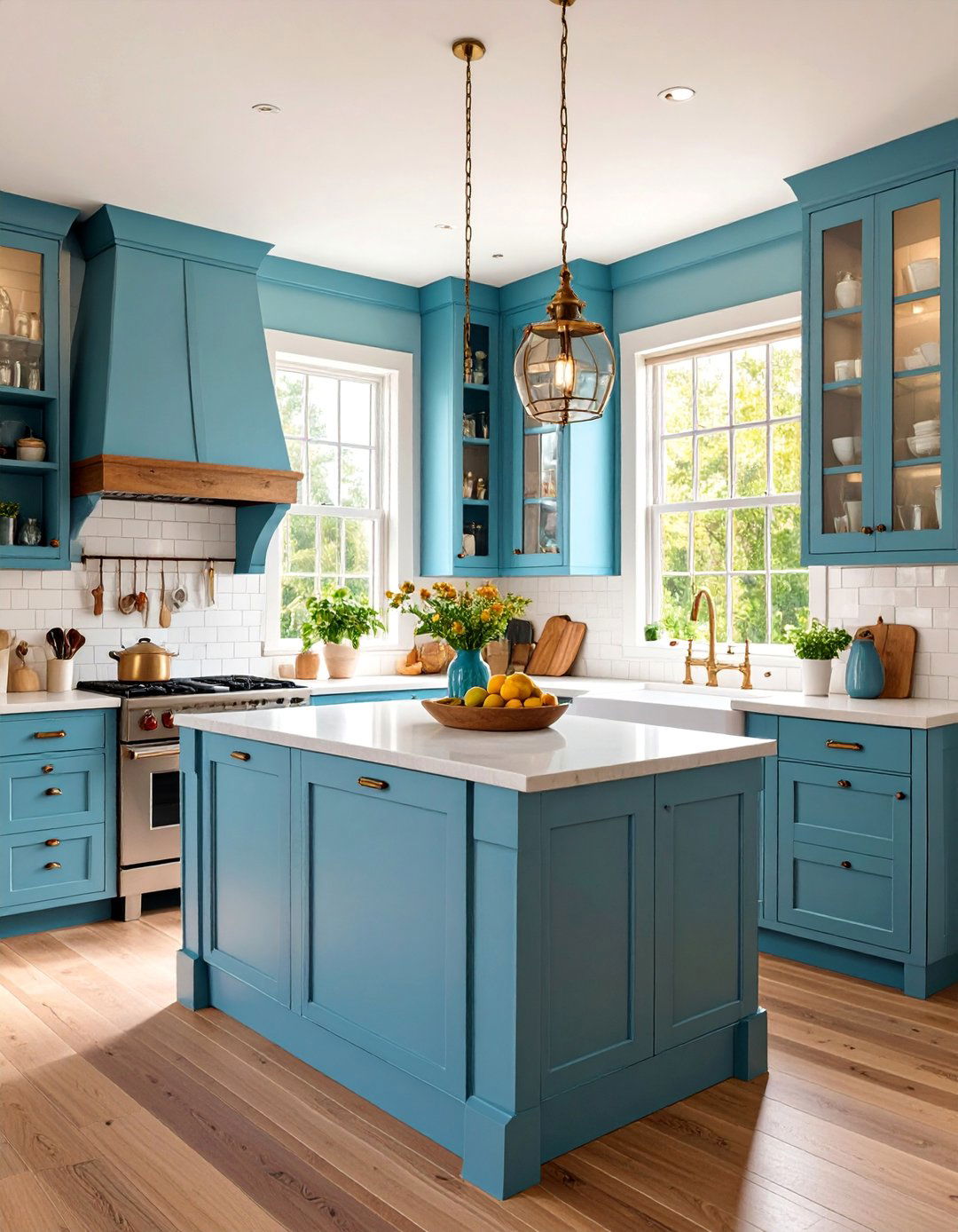 Vintage Inspired L Shaped Kitchen with Apron Sink - 25 Kitchen Layout Ideas
