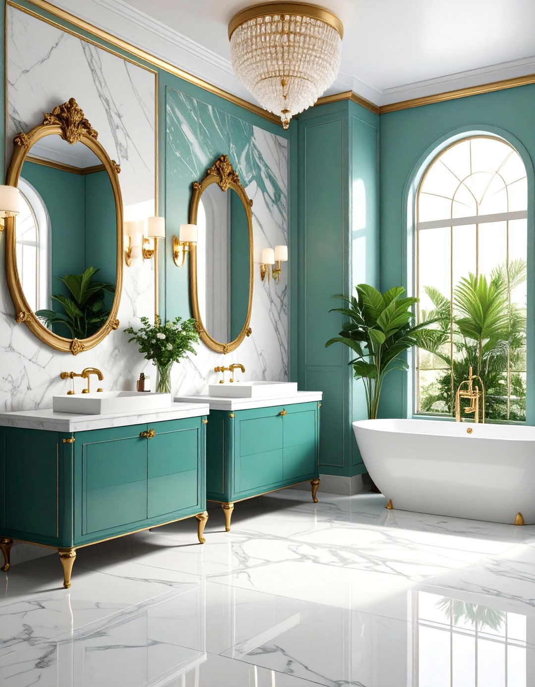Vintage Inspired Marble Powder Room - 25 luxury bathroom ideas