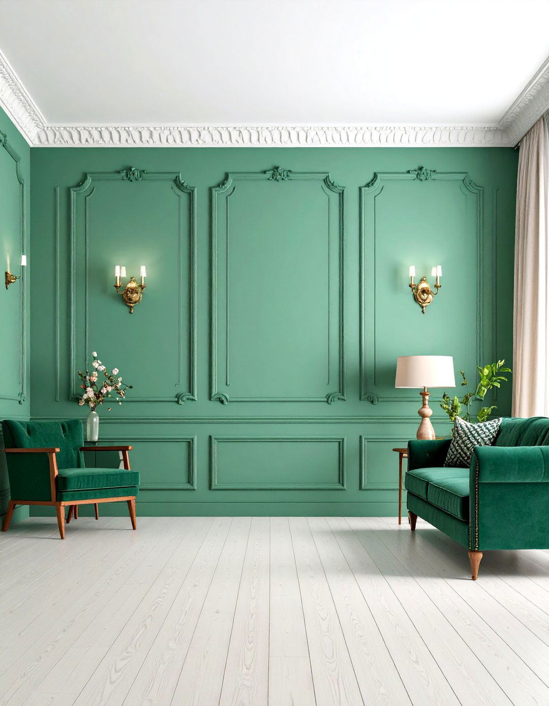 Vintage Inspired Mint Green Wainscoting - 25 Living Room Wainscoting Ideas