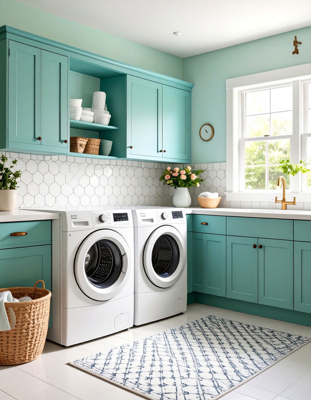 Vintage Inspired Penny Tile Mosaic - 25 Laundry Room Backsplash Ideas