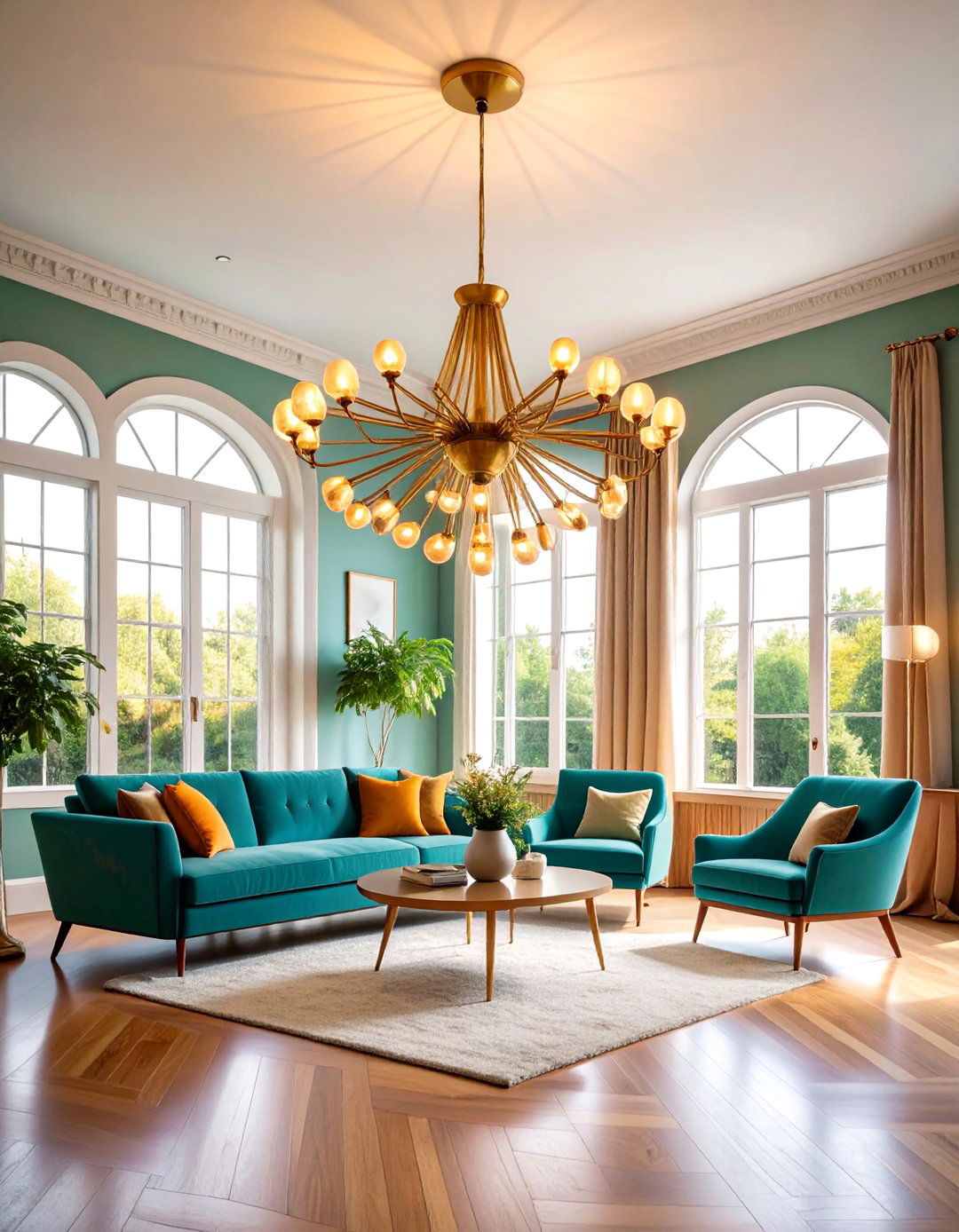 Vintage Inspired Sputnik Chandelier - 25 Living Room Ceiling Lighting Ideas