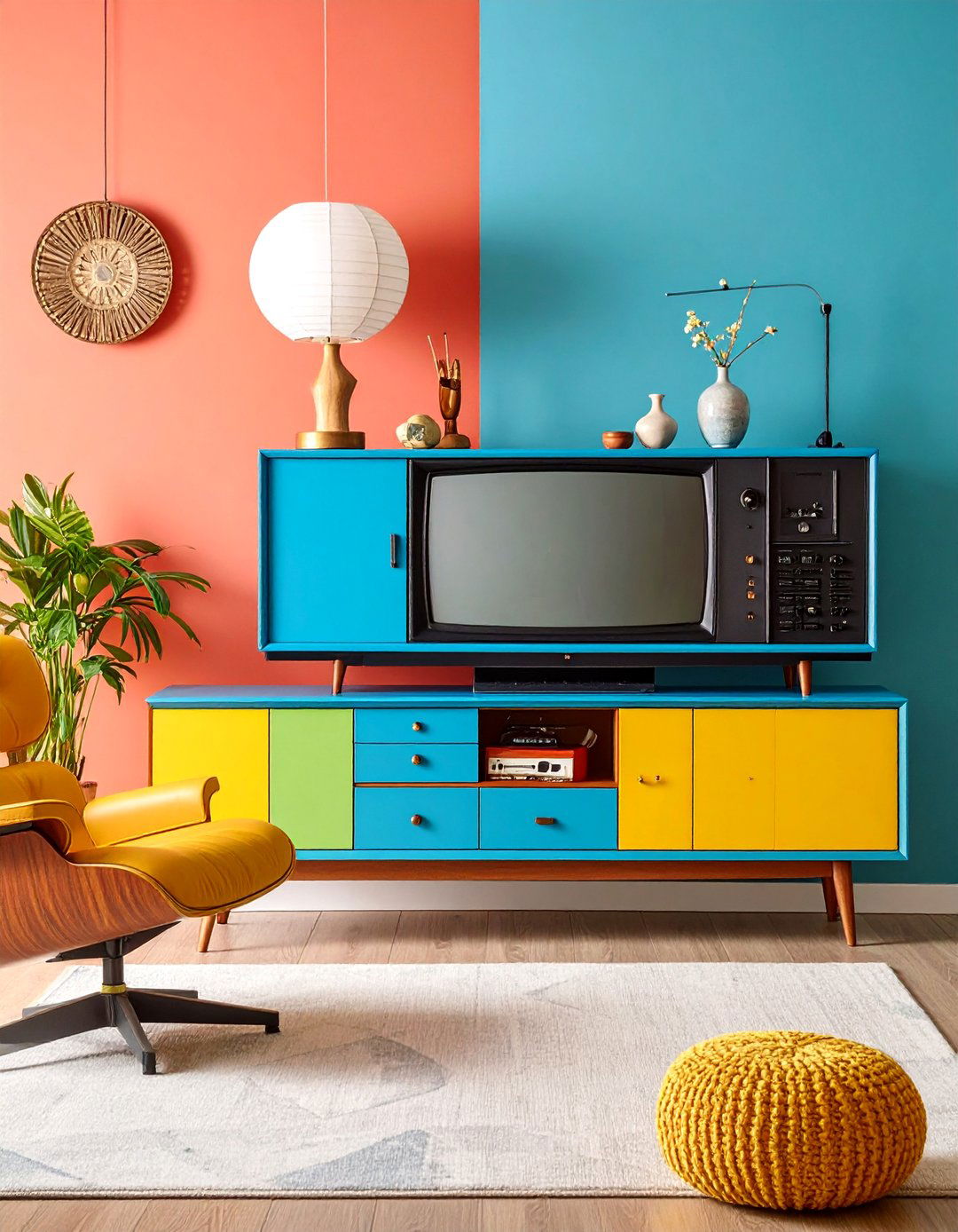 Vintage Inspired TV Room with Retro Furnishings - 25 Tv Room Ideas