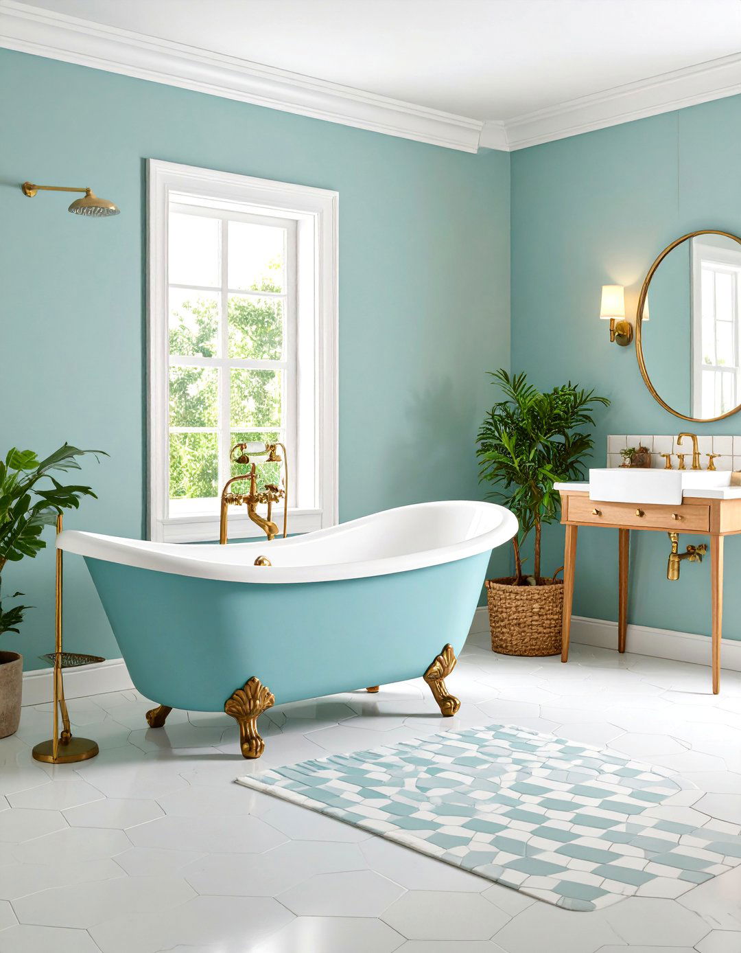 Vintage Inspired Teen Bathroom with Retro Charm - 25 Teen Bathroom Ideas
