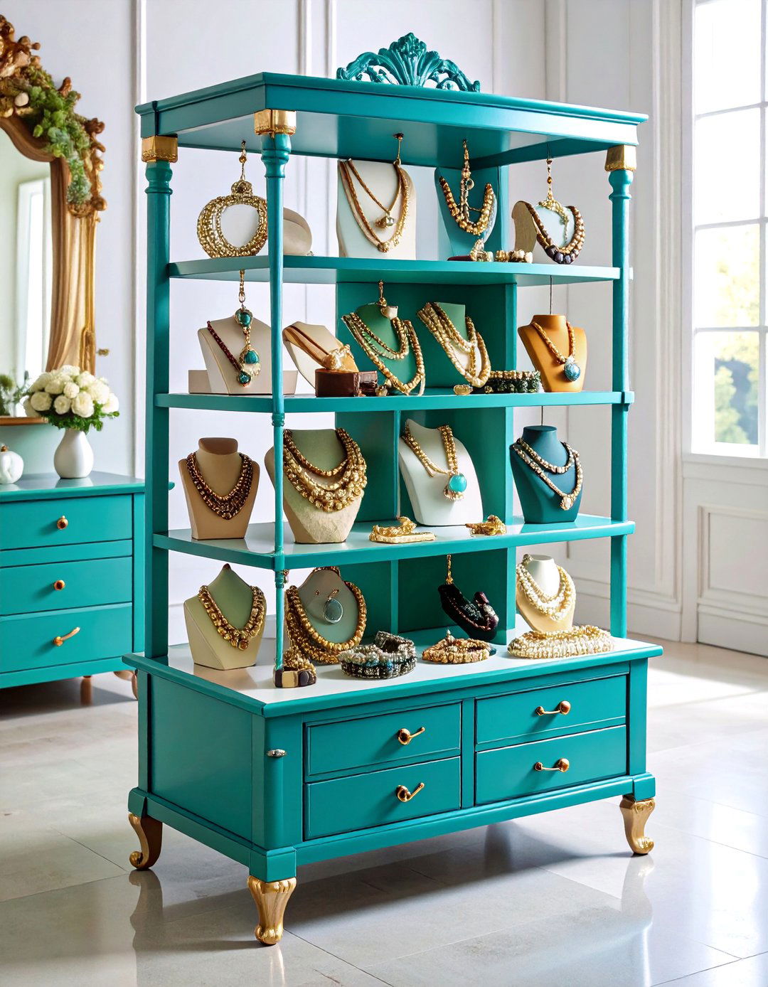 Vintage Jewelry Display Stand with Multiple Tiers - 25 Jewelry Storage Ideas