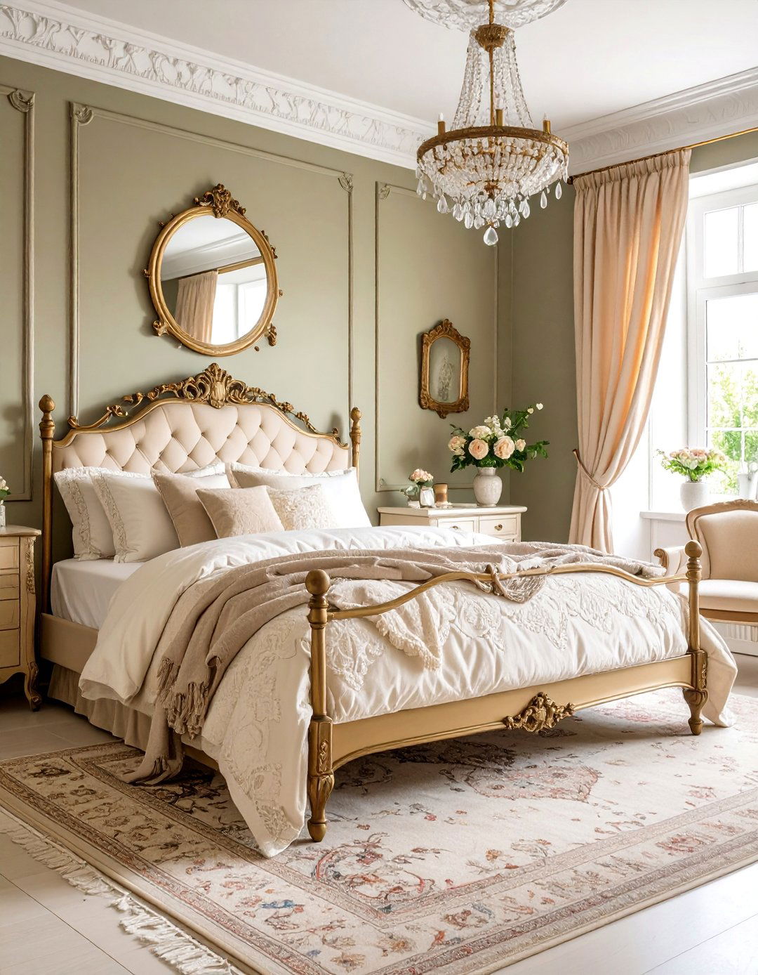 Vintage Khaki Bedroom with Antique Brass - 25 Khaki Bedroom Ideas