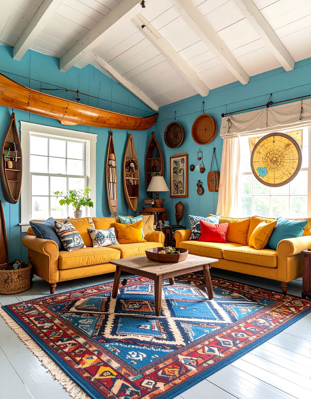 Vintage Lake House with Antique Boat Decorations - 25 Lake House Decorating Ideas