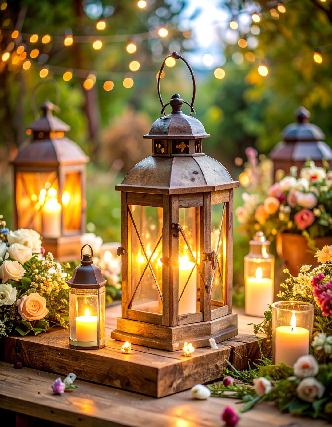 Vintage Lantern Wedding Card Box Station - 25 Wedding Card Box Ideas