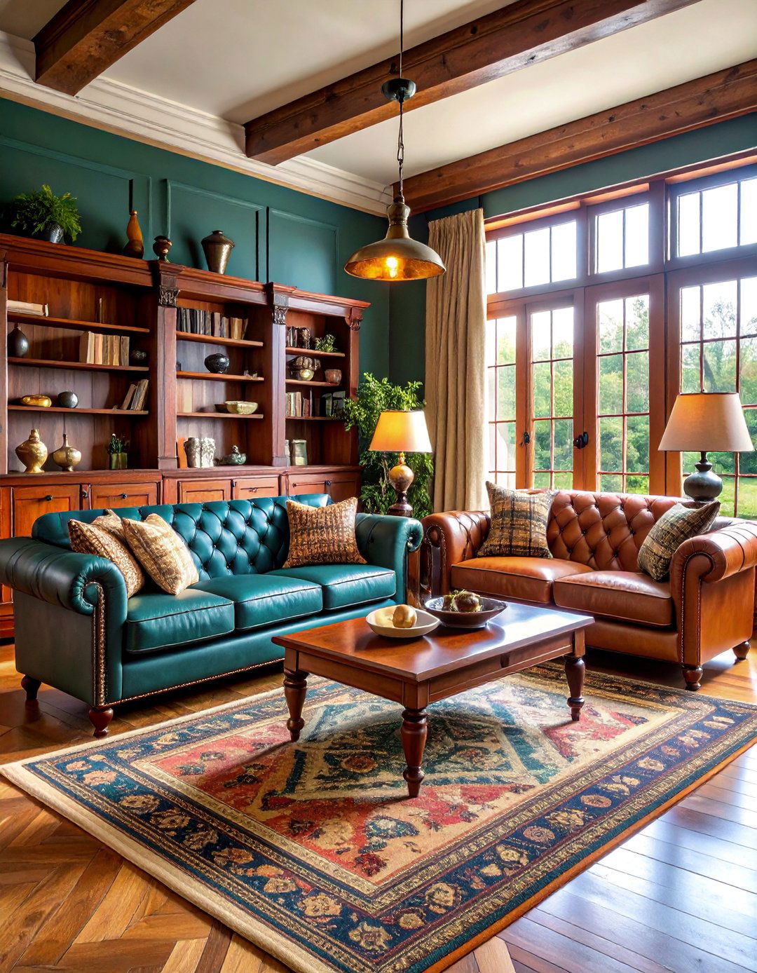 Vintage Leather and Tweed Living Room with Classic Comfort - 25 Fall Living Room Ideas
