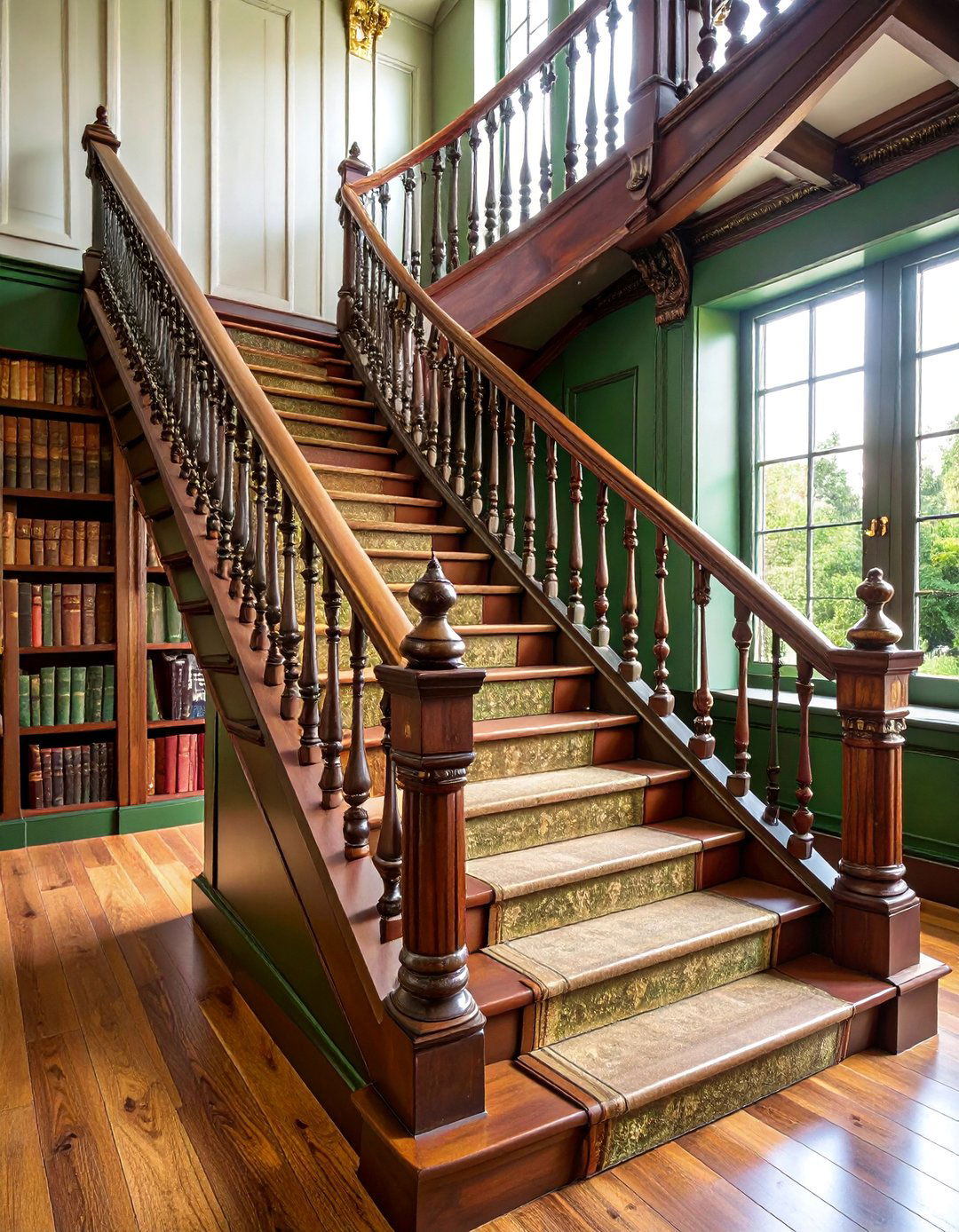 Vintage Library Book Spine Theme - 25 Stair Riser Ideas
