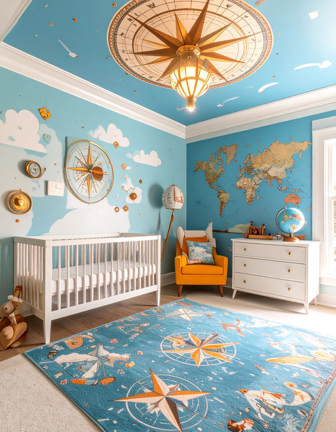 Vintage Map Explorer Adventure - 25 Nautical Nursery Ideas