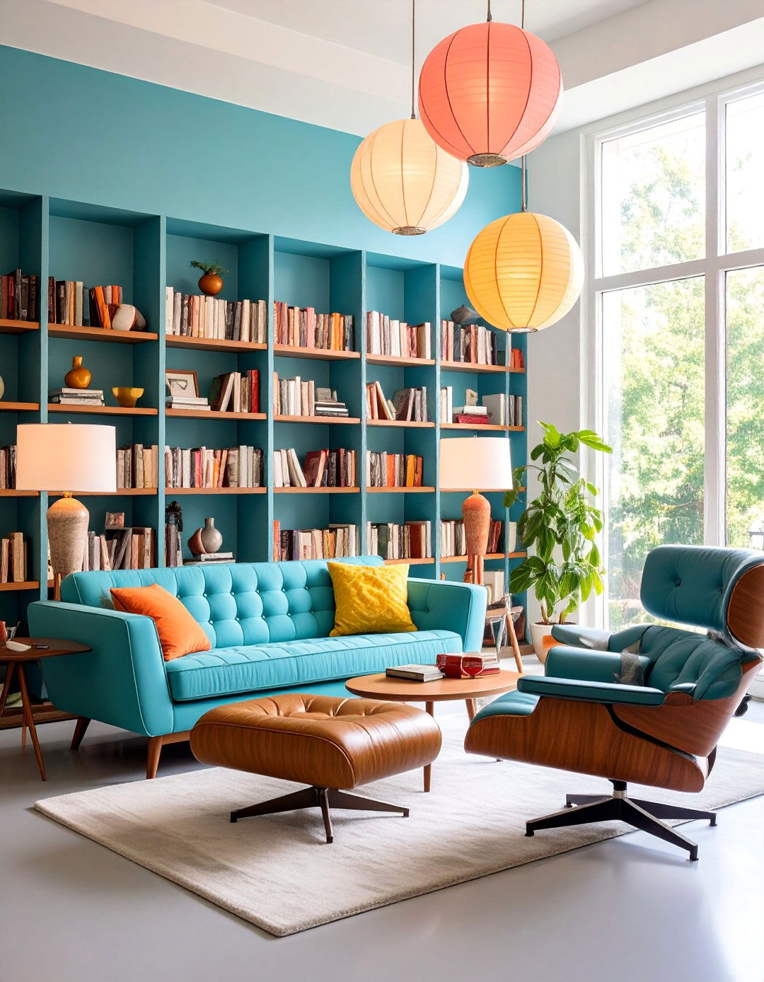 Vintage Mid Century Reading Den with Retro Flair - 25 Reading Room Ideas