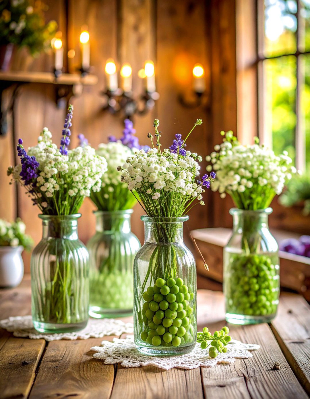 Vintage Milk Glass Cottage Charm - 25 Bud Vase Wedding Centerpiece Ideas