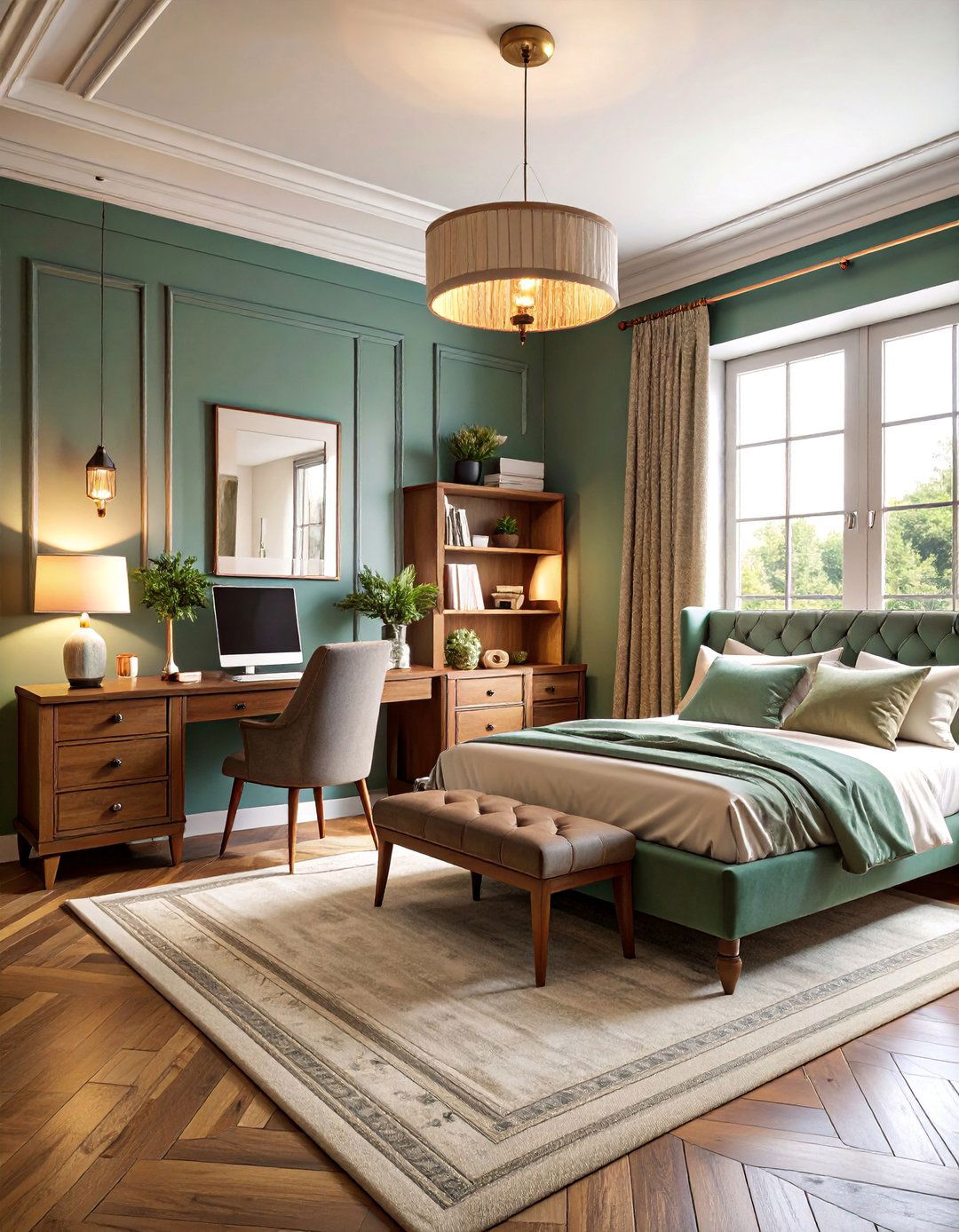 Vintage Modern Bedroom Office Hybrid - 25 Bedroom Office Ideas