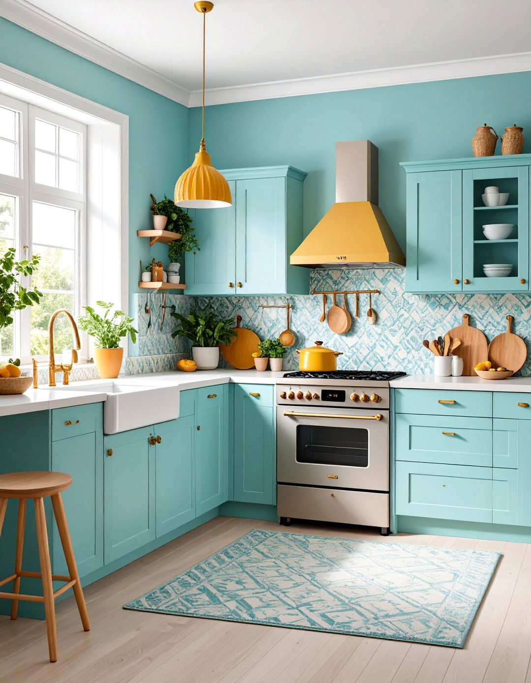 Vintage Modern Kitchen with Light Pine Cabinets and Retro Details - 25 Kitchens With Light Wood Cabinets