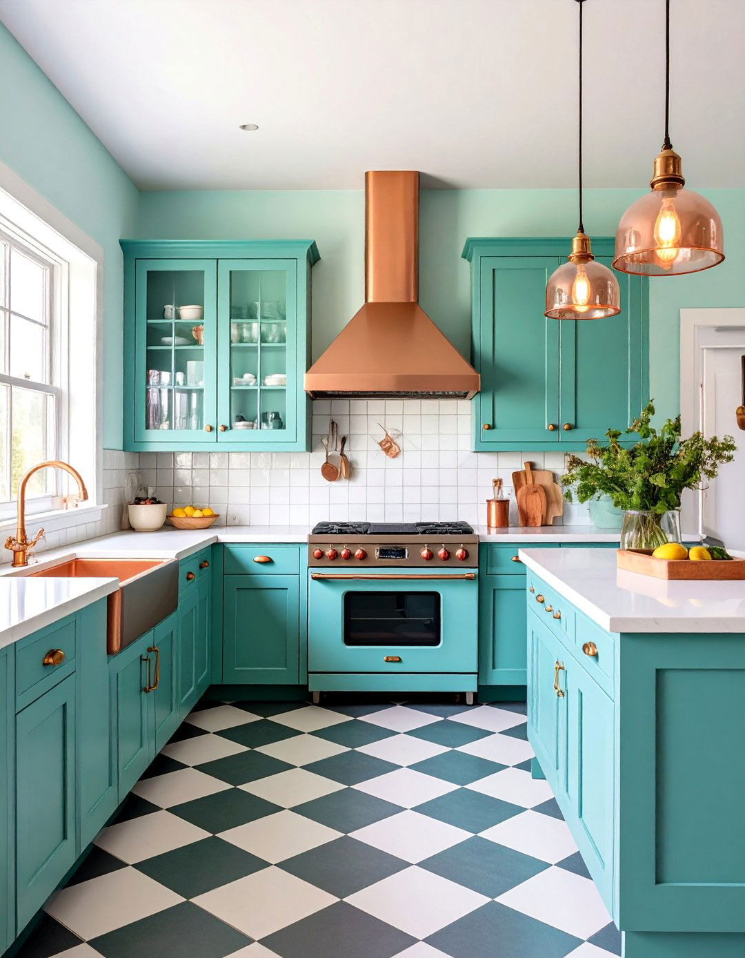 Vintage Mountain Kitchen with Retro Appliances and Copper - 25 Mountain House Kitchen Ideas