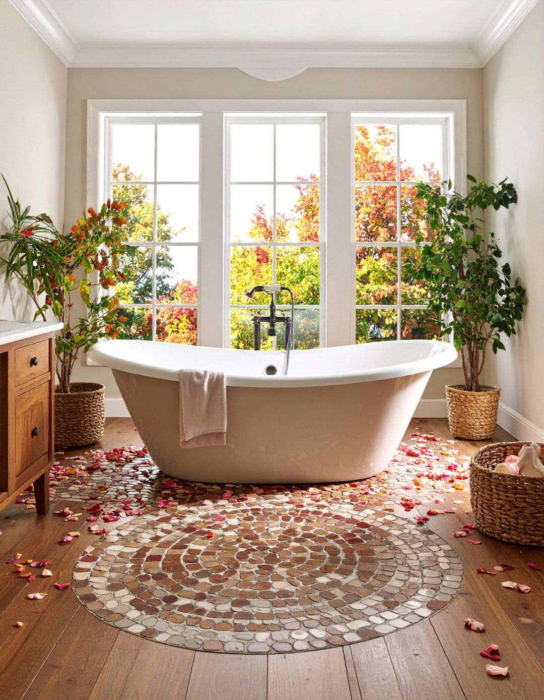 Vintage Penny Round Mosaic Surround - 25 Bathtub Surround Ideas