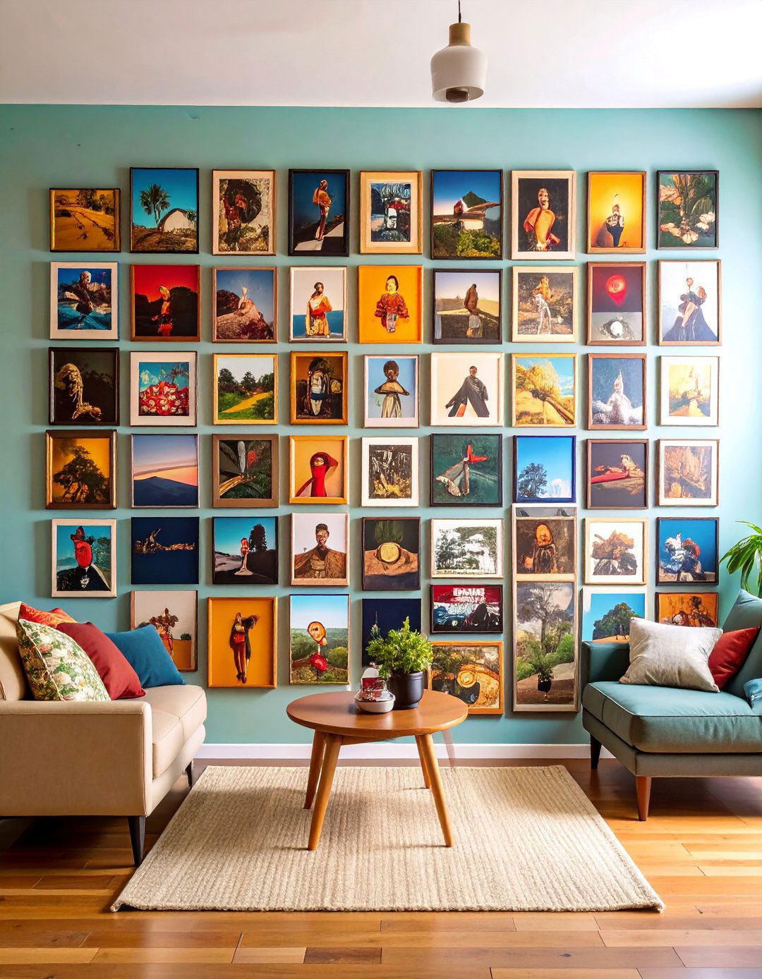 Vintage Poster Collection Wall - 25 Blank Wall Ideas