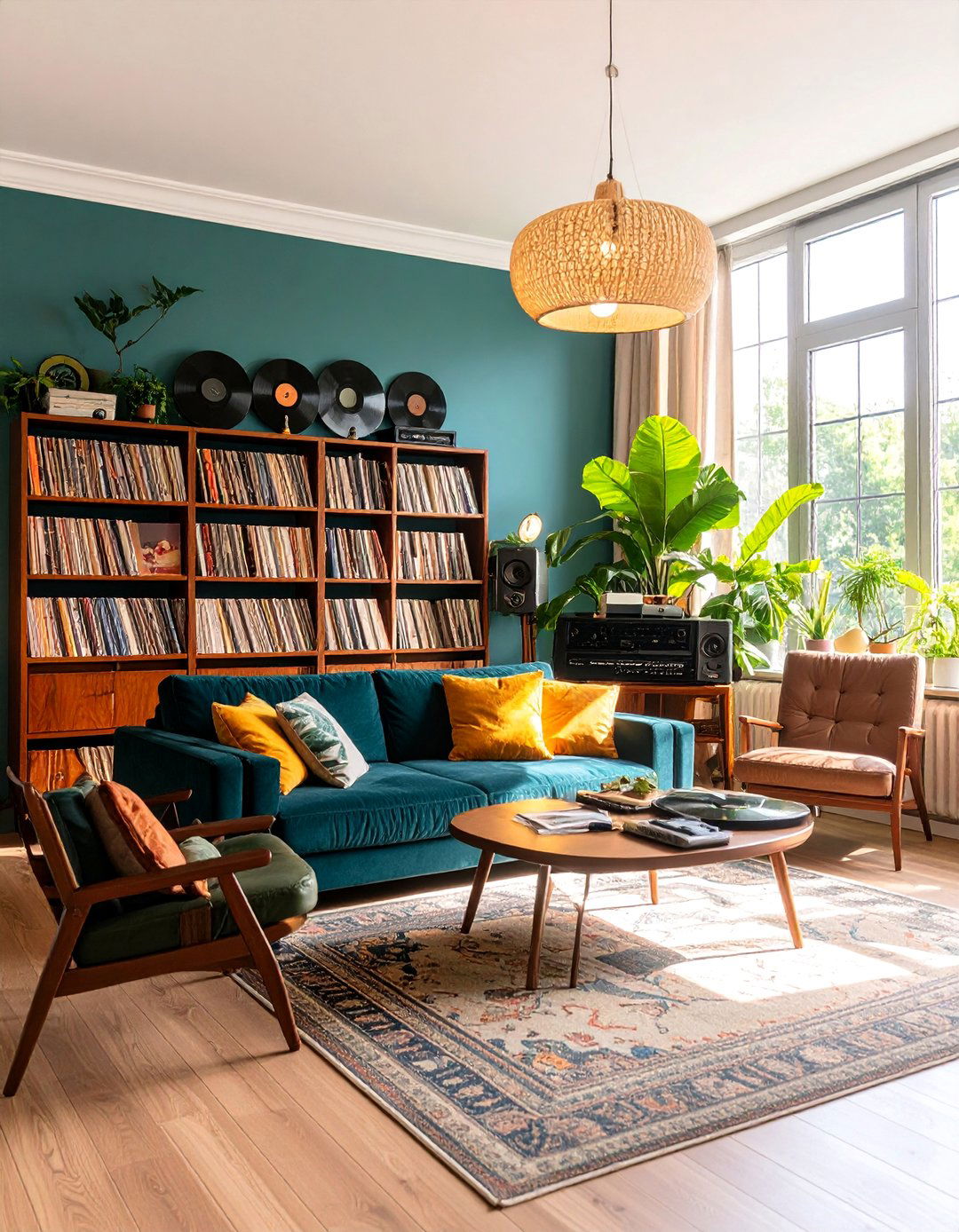 Vintage Record and Music Collection - 25 Living Room Nook Ideas