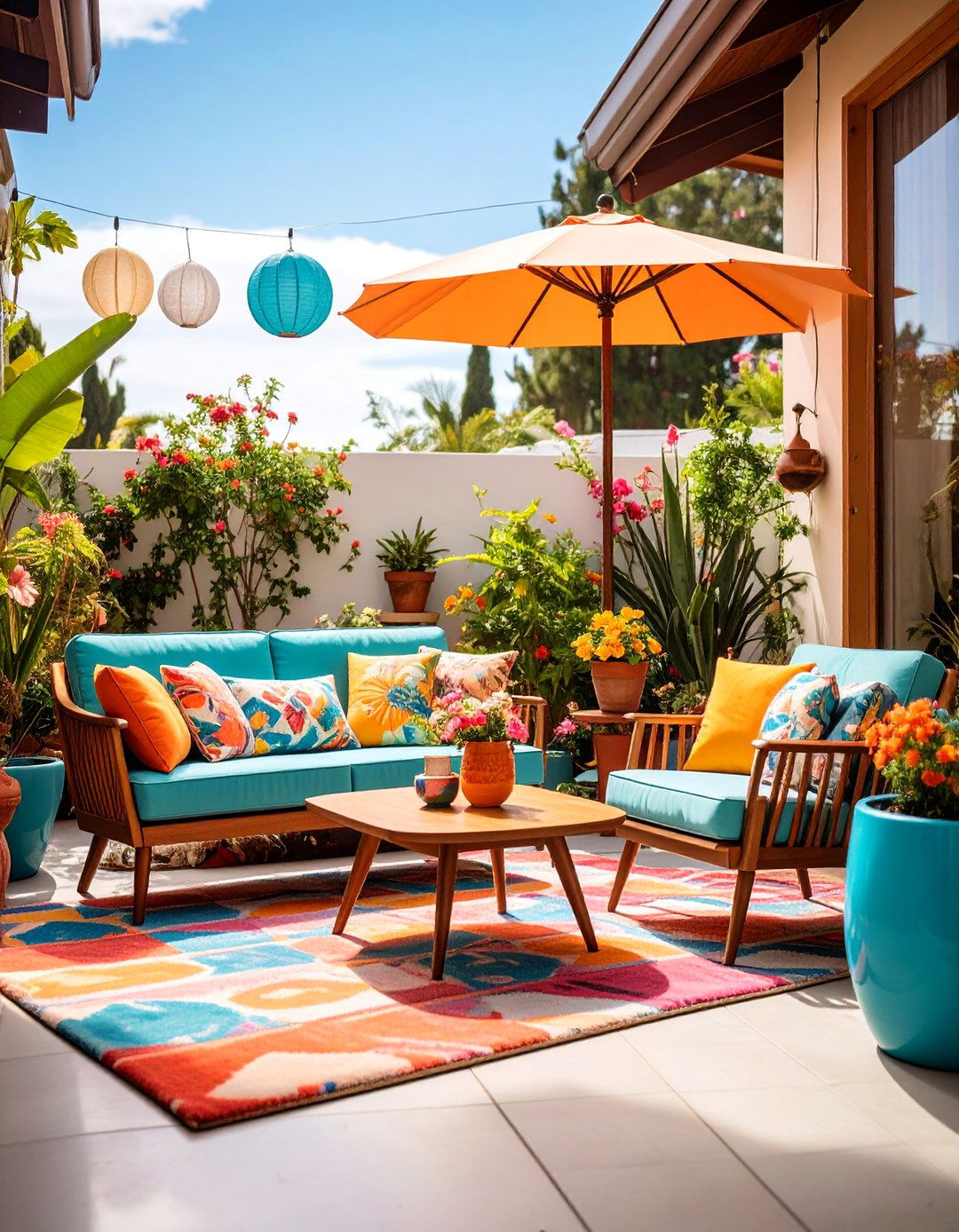 Vintage Retro Patio with Mid Century Elements - 25 Patio Decor Ideas
