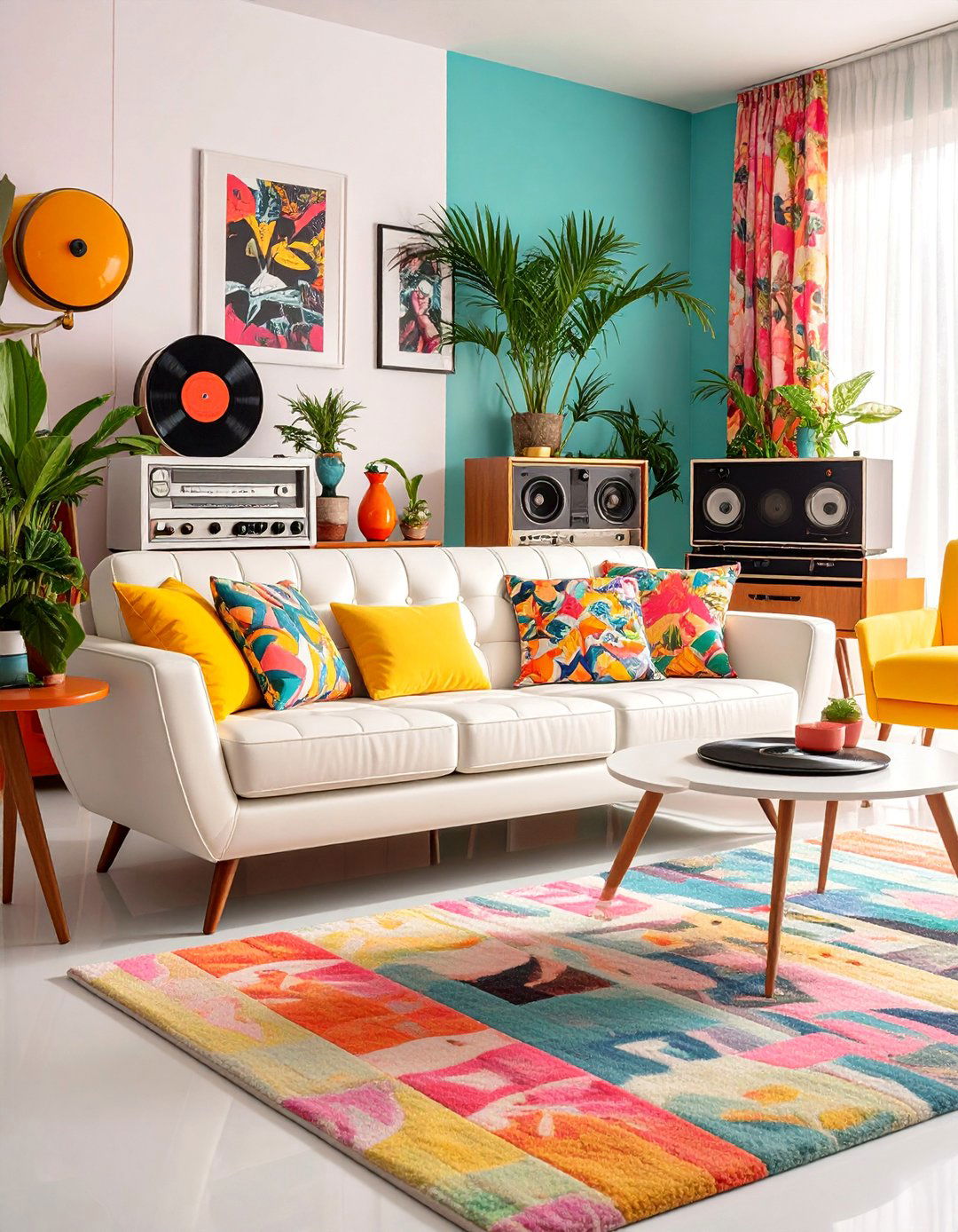 Vintage Retro White Couch Time Machine - 25 White Couch Living Room Ideas