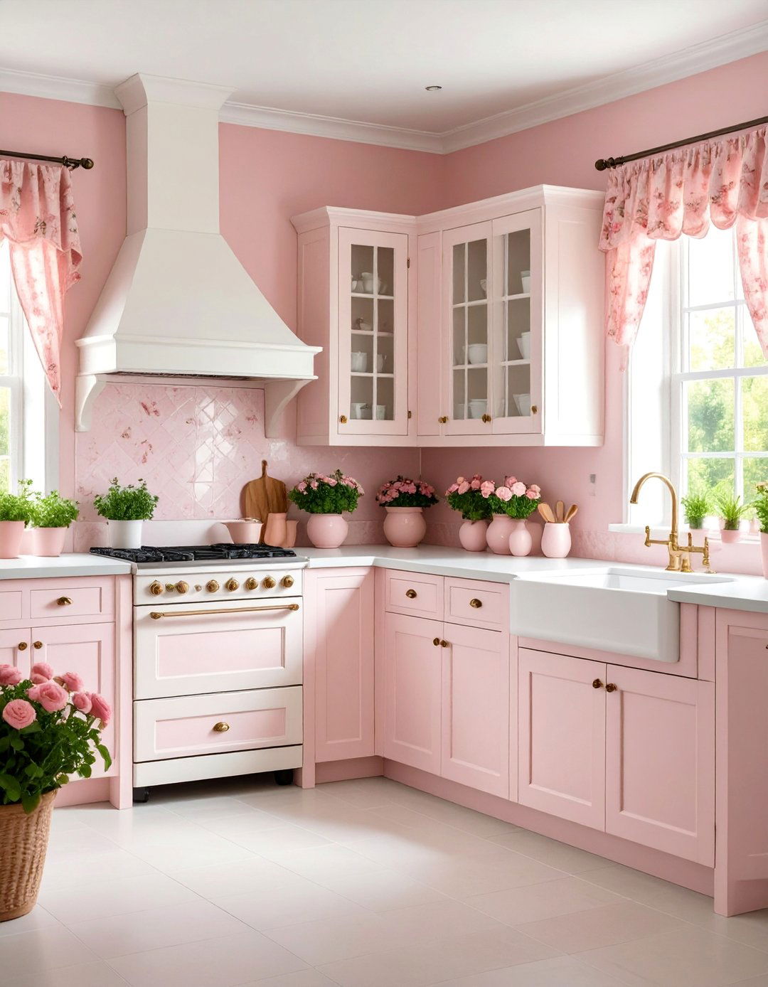 Vintage Rose Cottage Kitchen with Floral Accents - 25 Boho Cottage Style Decor Ideas
