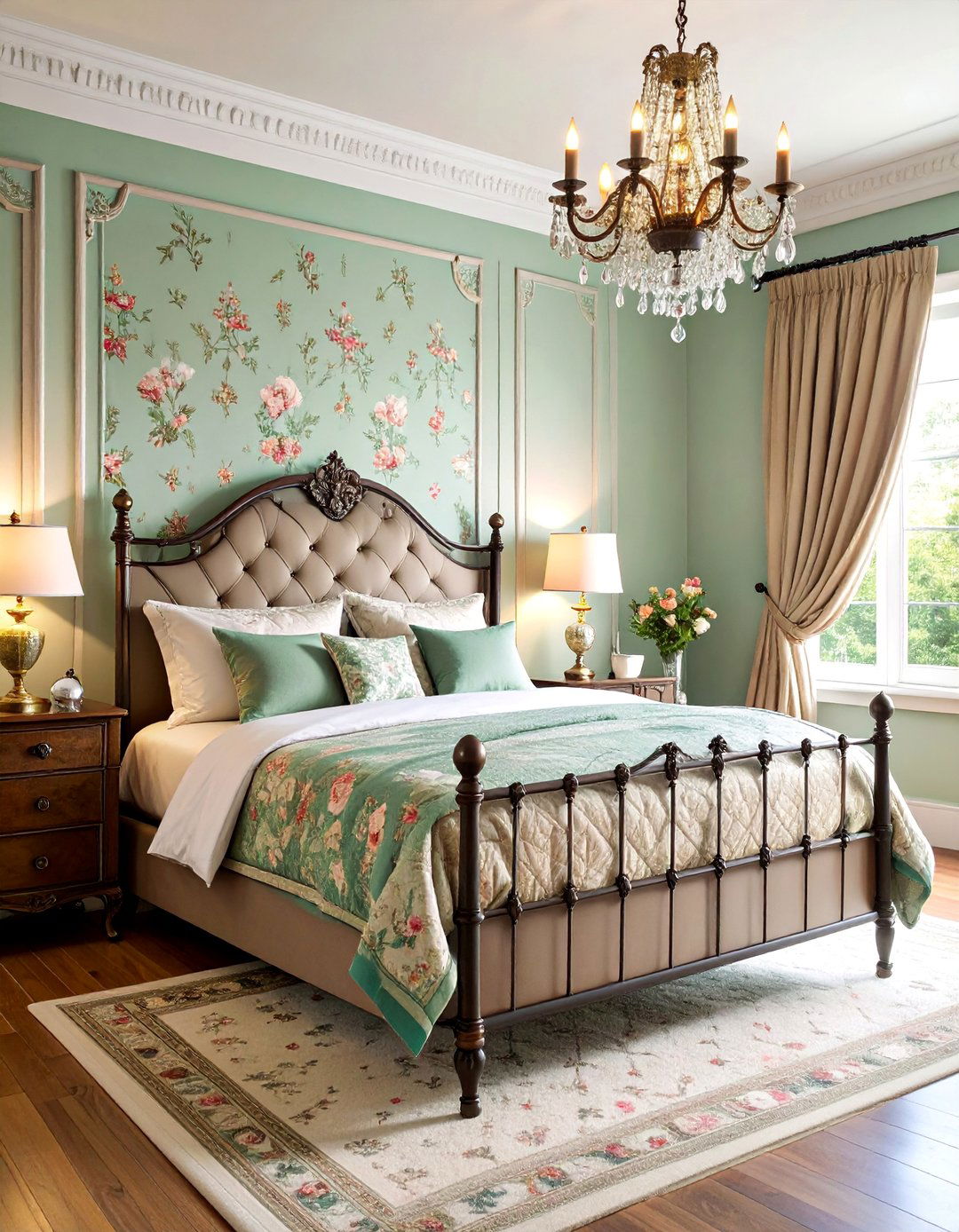 Vintage Rustic Bedroom with Iron Bed Frame - 25 Rustic Decor Ideas