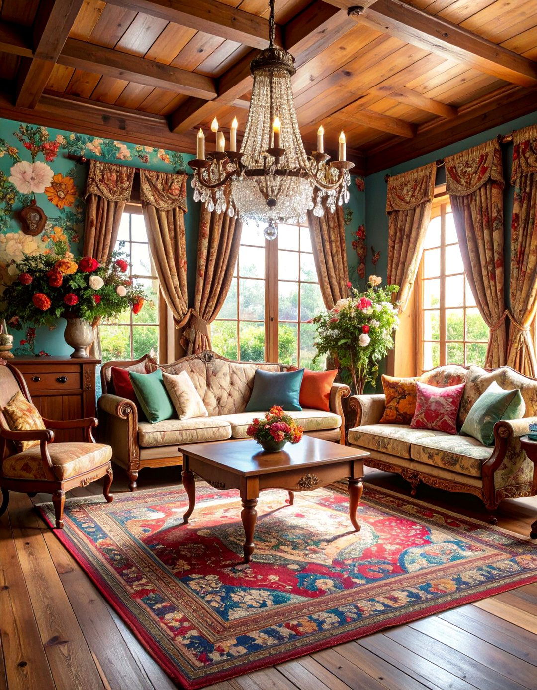 Vintage Rustic Parlor with Antique Accents - 25 Rustic Decor Ideas