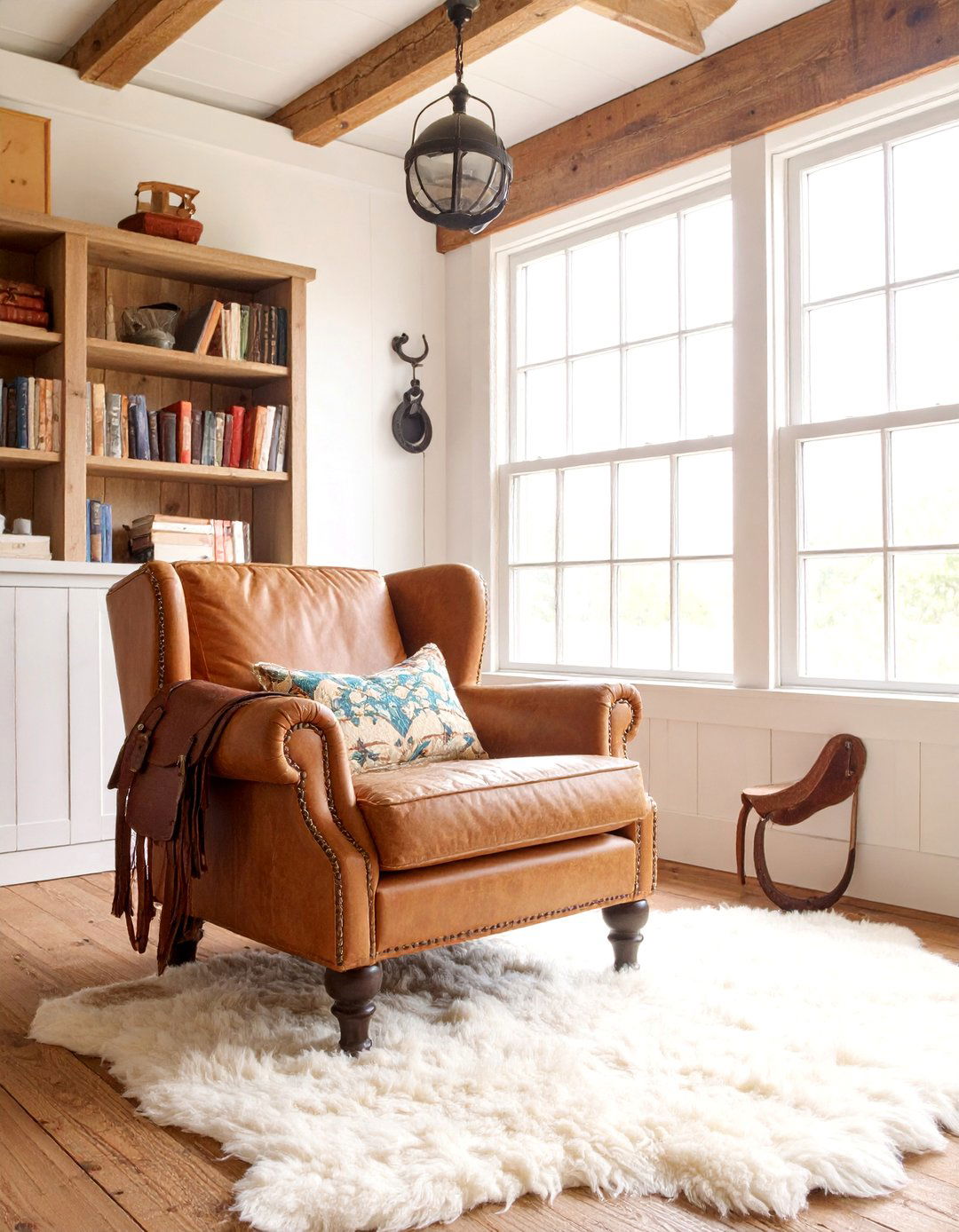 Vintage Saddle Reading Nook - 25 Cowboy Room Decor Ideas