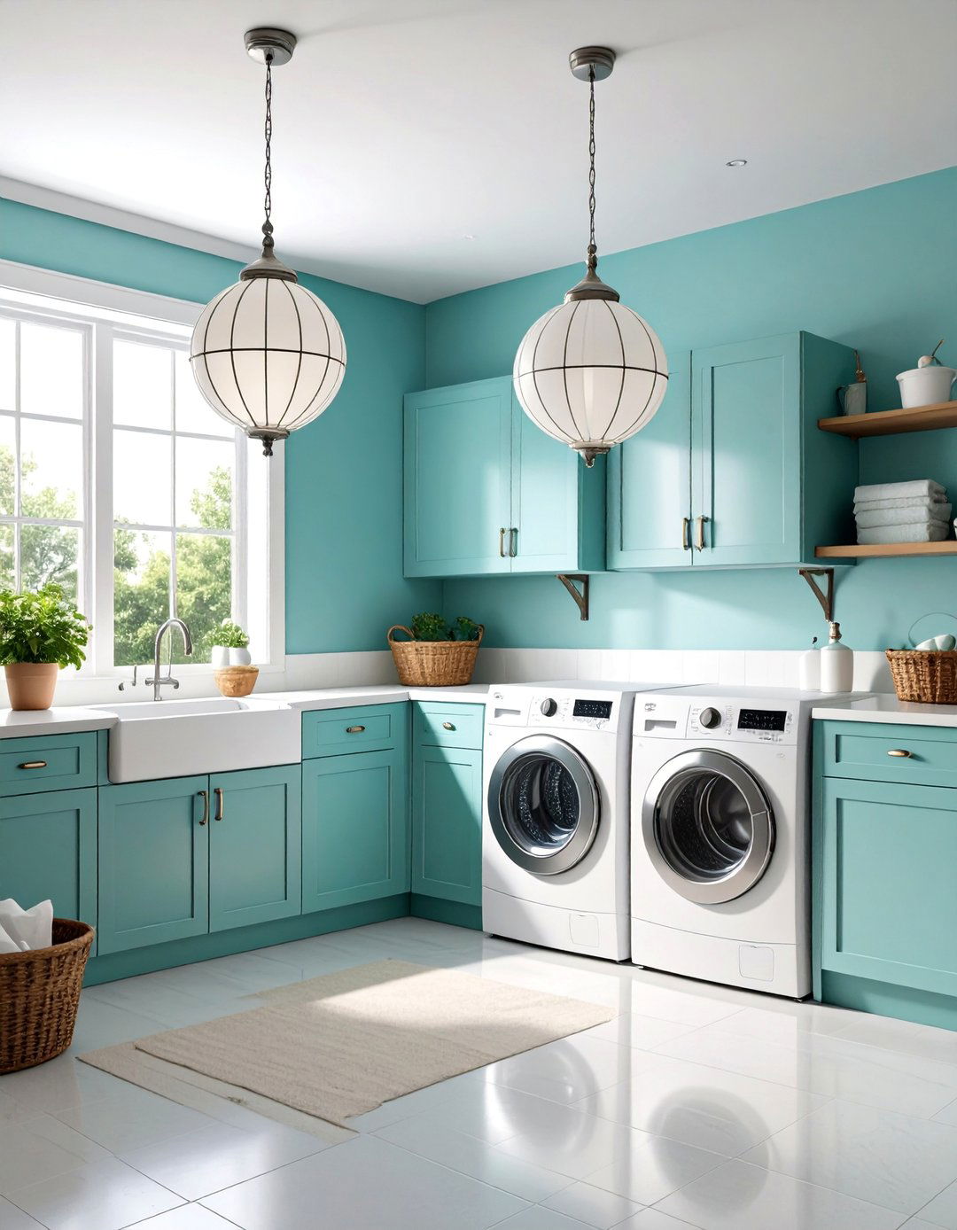 Vintage Schoolhouse Globe Pendants - 25 Laundry Room Lighting Ideas