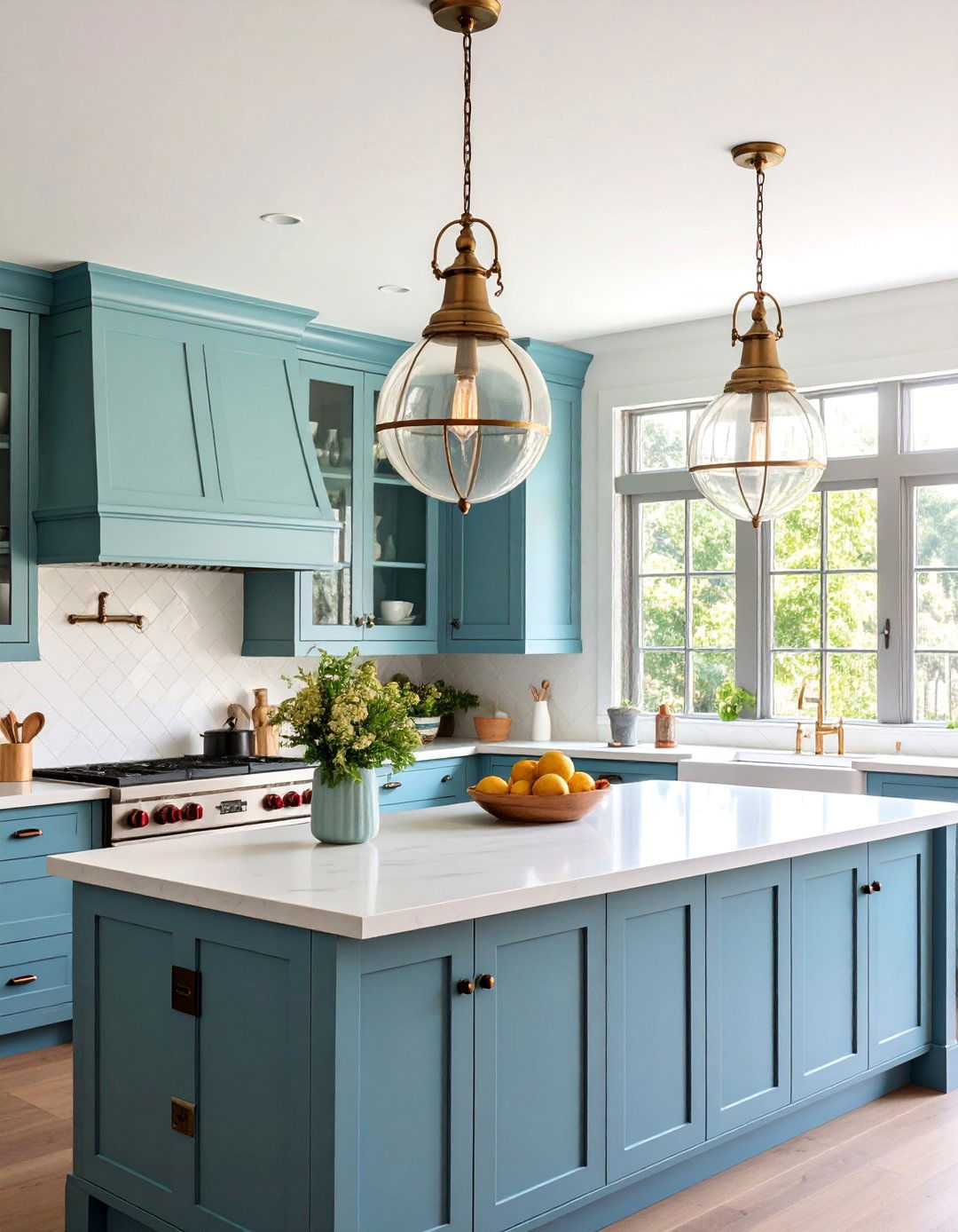 Vintage Schoolhouse Globe Pendants - 25 Kitchen Island Lighting Ideas