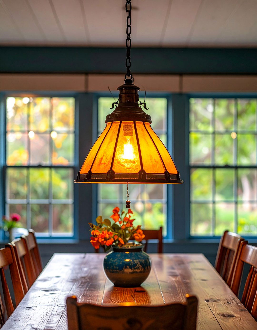 Vintage Schoolhouse Pendant with Milk Glass Shade - 25 Small Dining Room Lighting Ideas