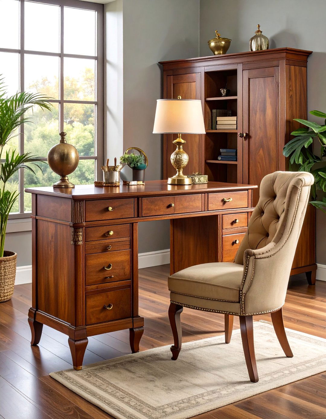 Vintage Secretary Desk Office - 25 Small Home Office Ideas