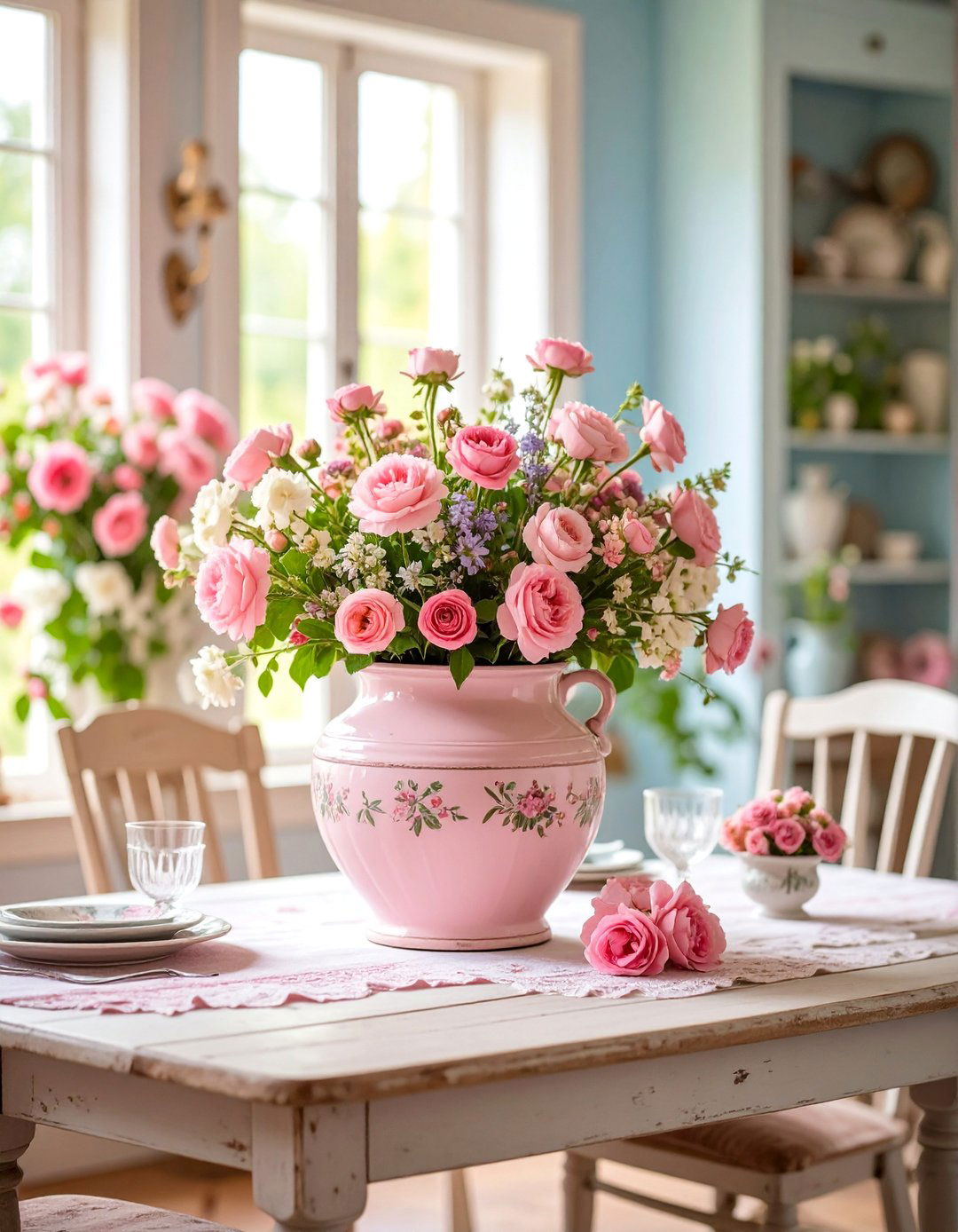 Vintage Shabby Chic Painted Pot - 25 Painted Pot Ideas