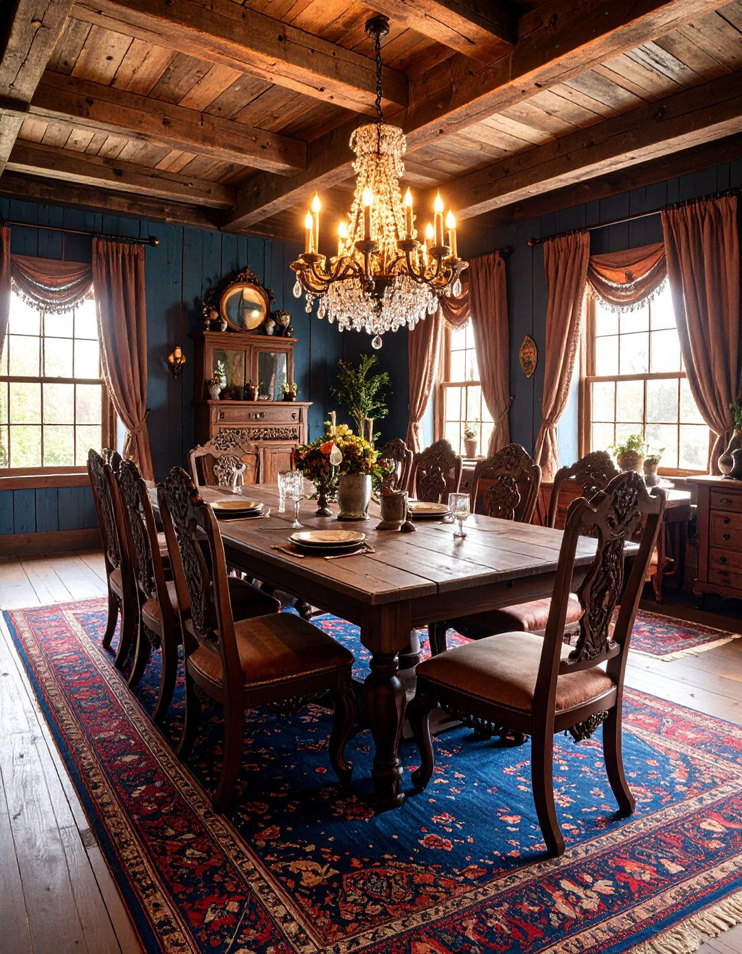 Vintage Shiplap Dining Room with Antique Furniture - 25 Shiplap Dining Room Wall Ideas