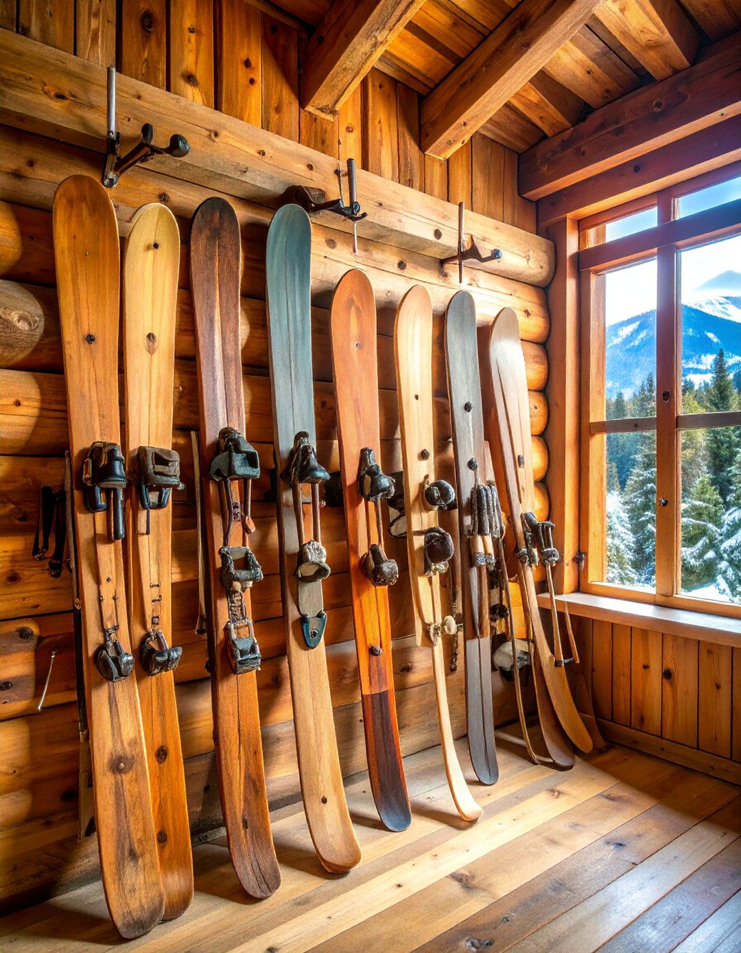 Vintage Ski Equipment Hat Rack with Alpine Style - 25 Hat Rack Ideas