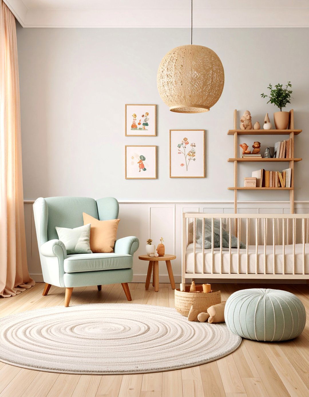 Vintage Storybook Illustration Wall - 25 Nursery Wall Decor Ideas