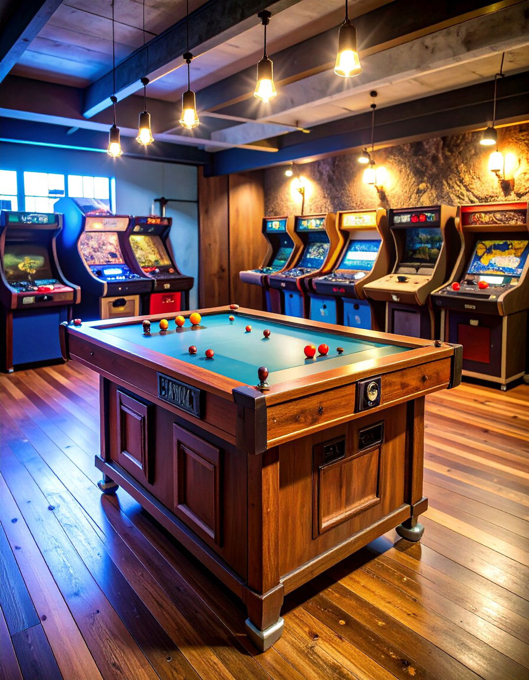 Vintage Style Arcade Game Table with Storage Base - 25 Basement Furniture Ideas