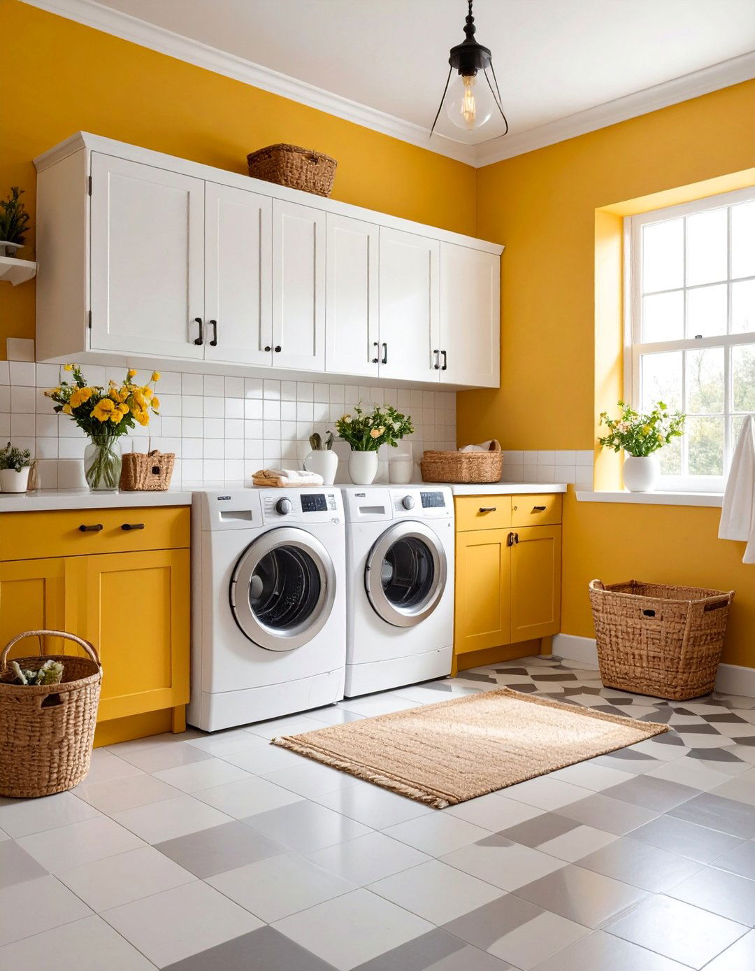 Vintage Style with Modern Function - 25 Black and White Laundry Room Ideas