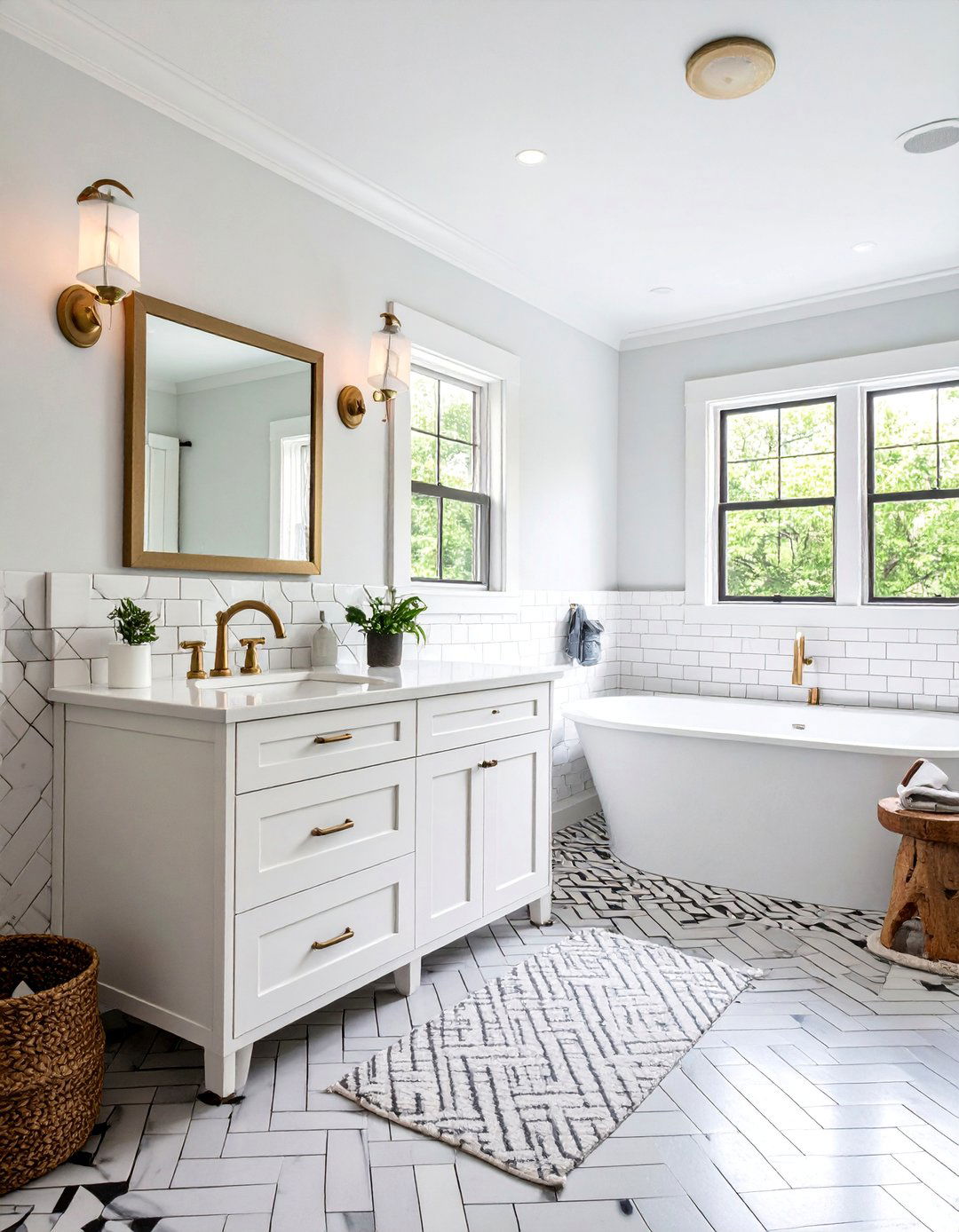 Vintage Subway Tile Basement Bathroom - 25 Basement Bathroom Ideas