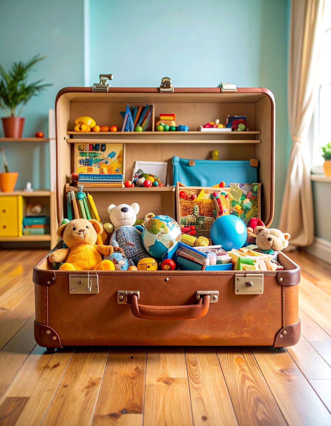 Vintage Suitcase Toy Storage - 25 Toy Storage Ideas
