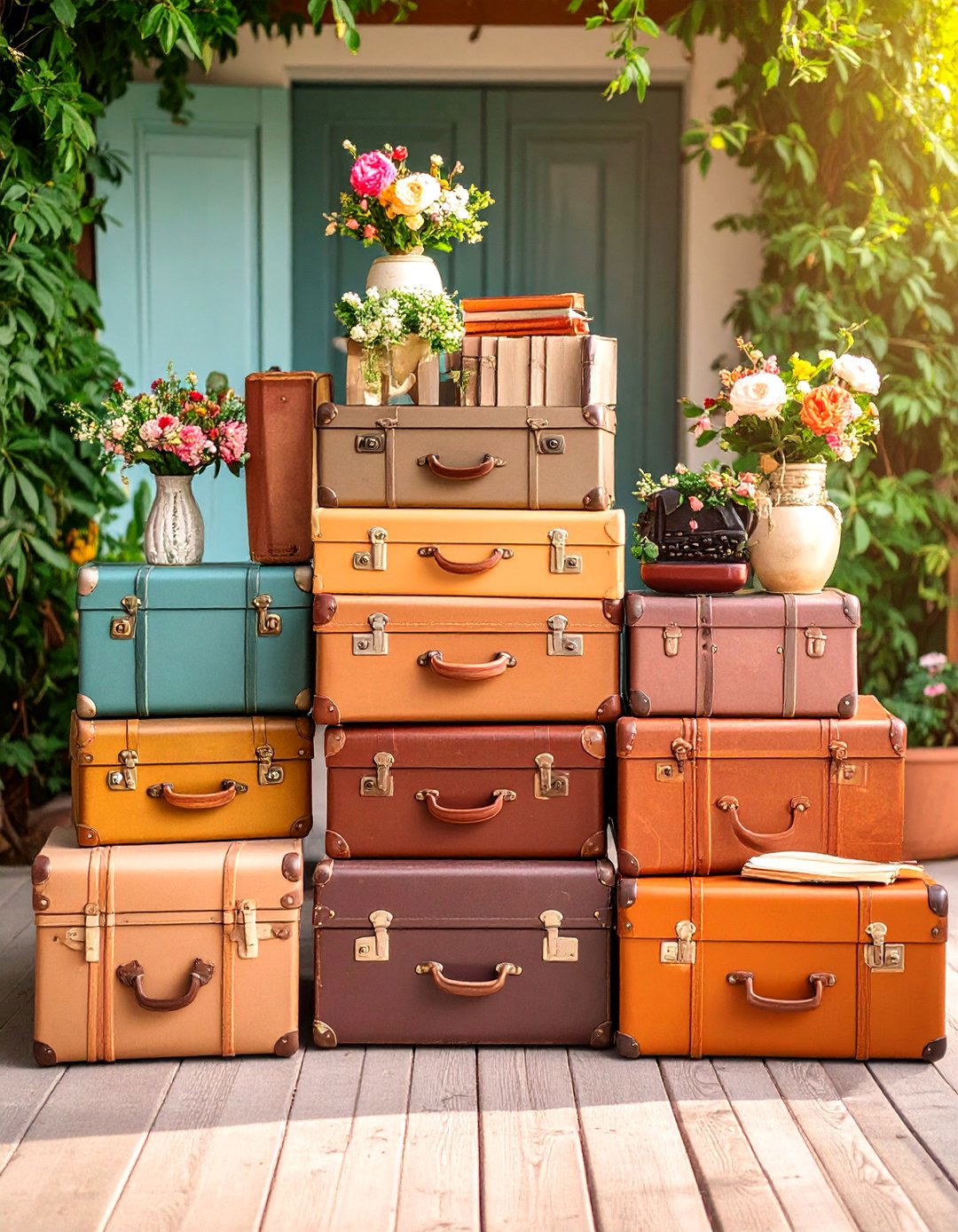 Vintage Suitcase Welcome Sign Display - 25 Wedding Welcome Sign Ideas